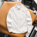  Áo sơ mi HEBOZ linen mini stripped 2M - 00003202 