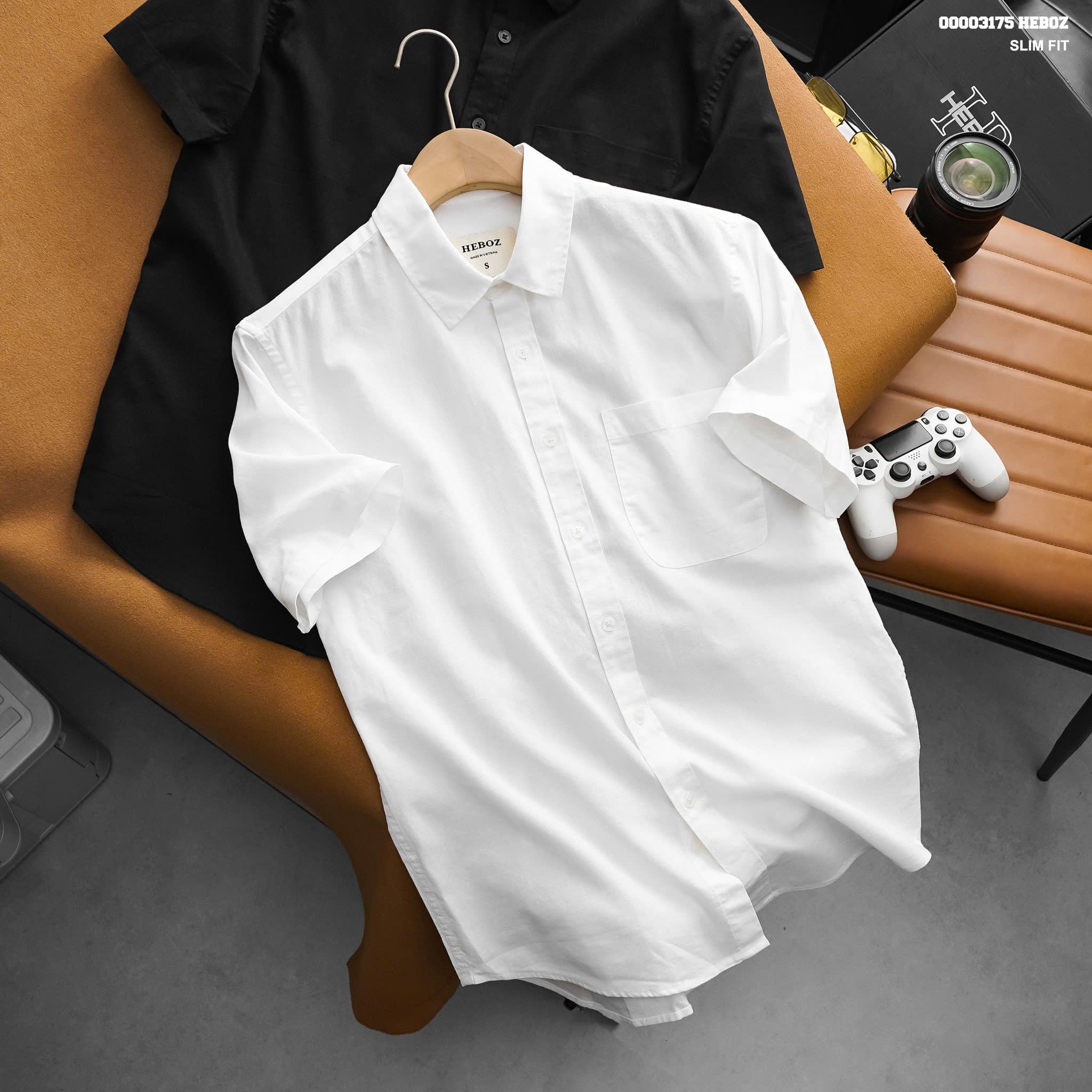 Áo sơ mi HEBOZ linen ngắn tay 4M - 00003175 