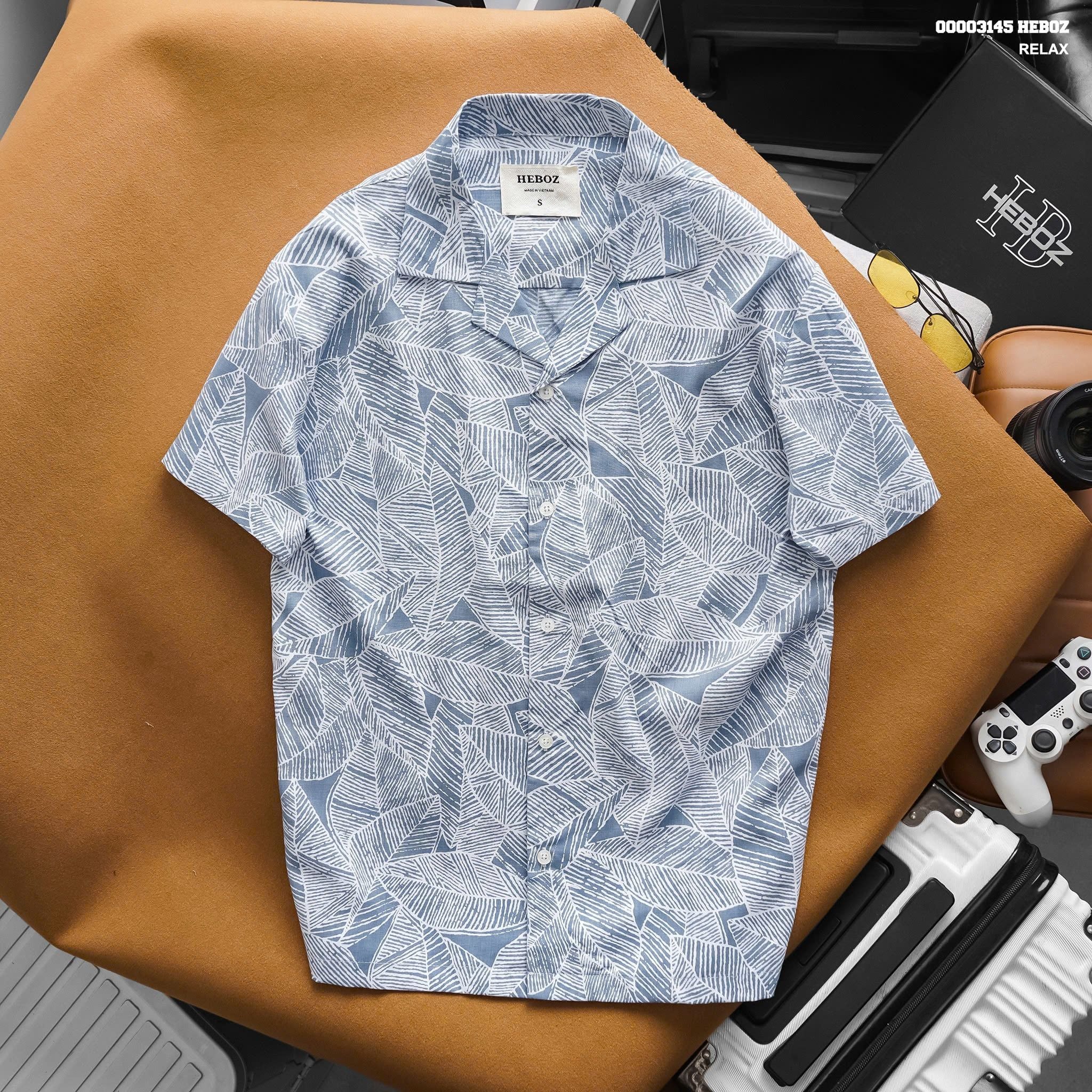  Áo sơ mi nam HEBOZ pijama linen floral 3M - 00003145 