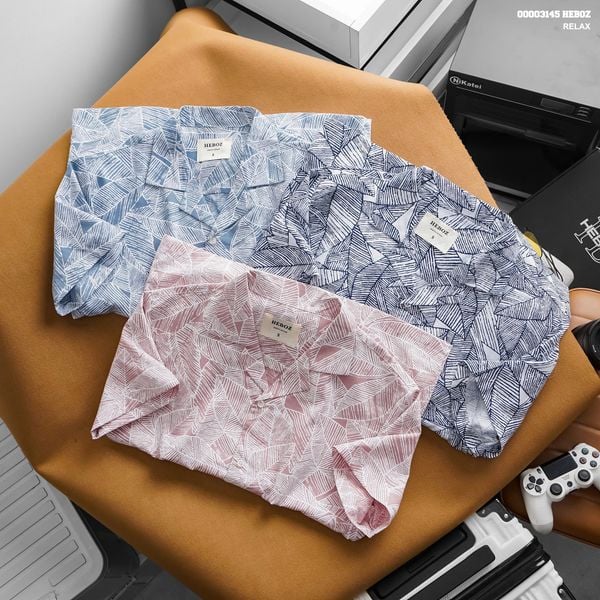  Áo sơ mi nam HEBOZ pijama linen floral 3M - 00003145 