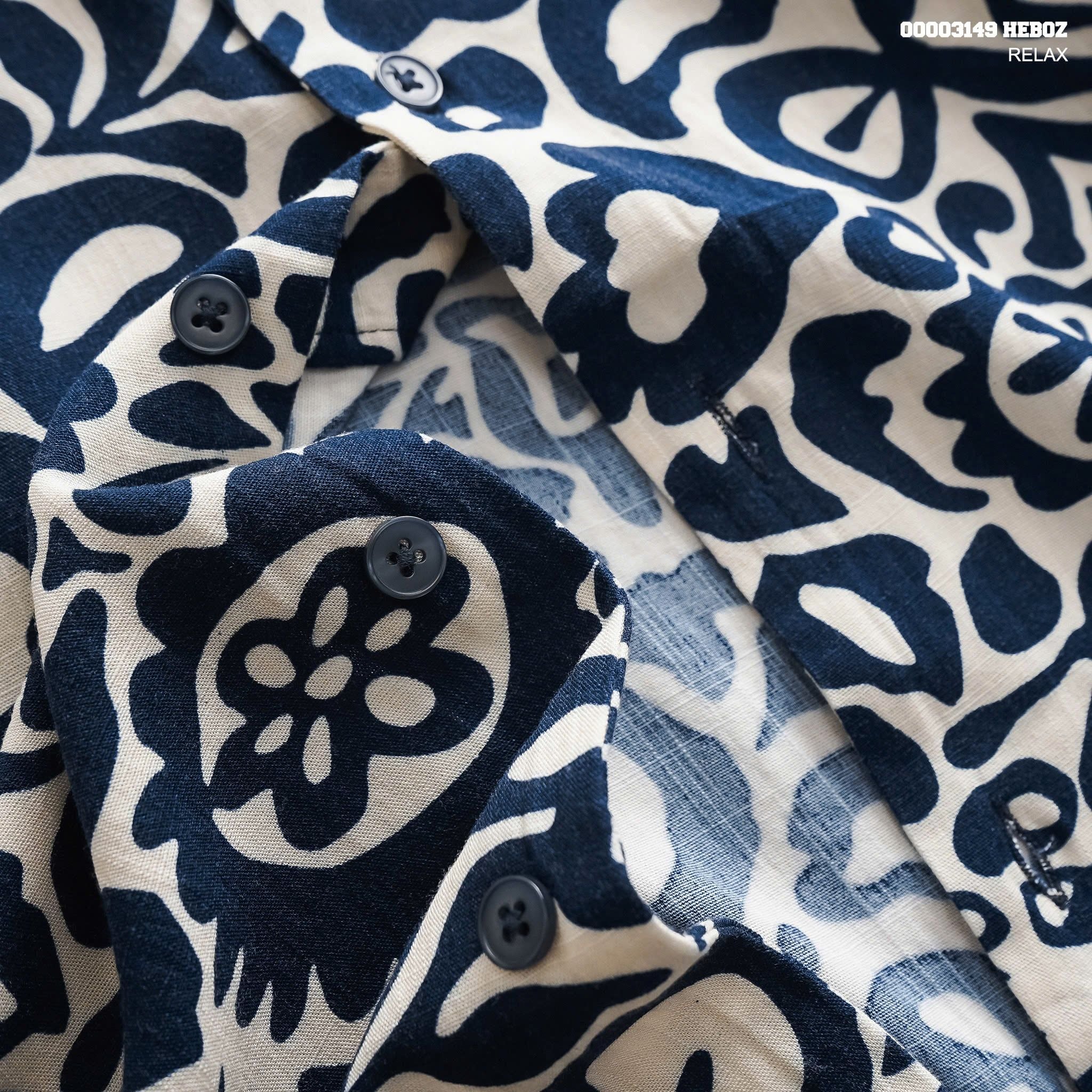  Áo sơ mi nam HEBOZ pijama pattern linen 2M - 00003149 