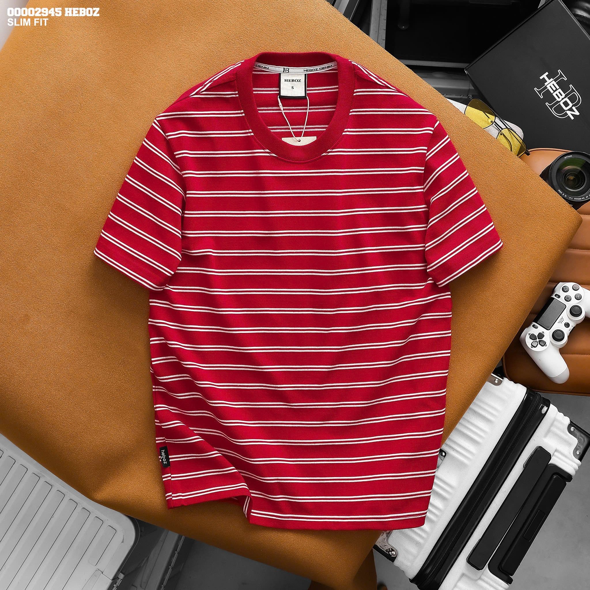  Áo thun nam Heboz double striped slim 3M - 00002945 