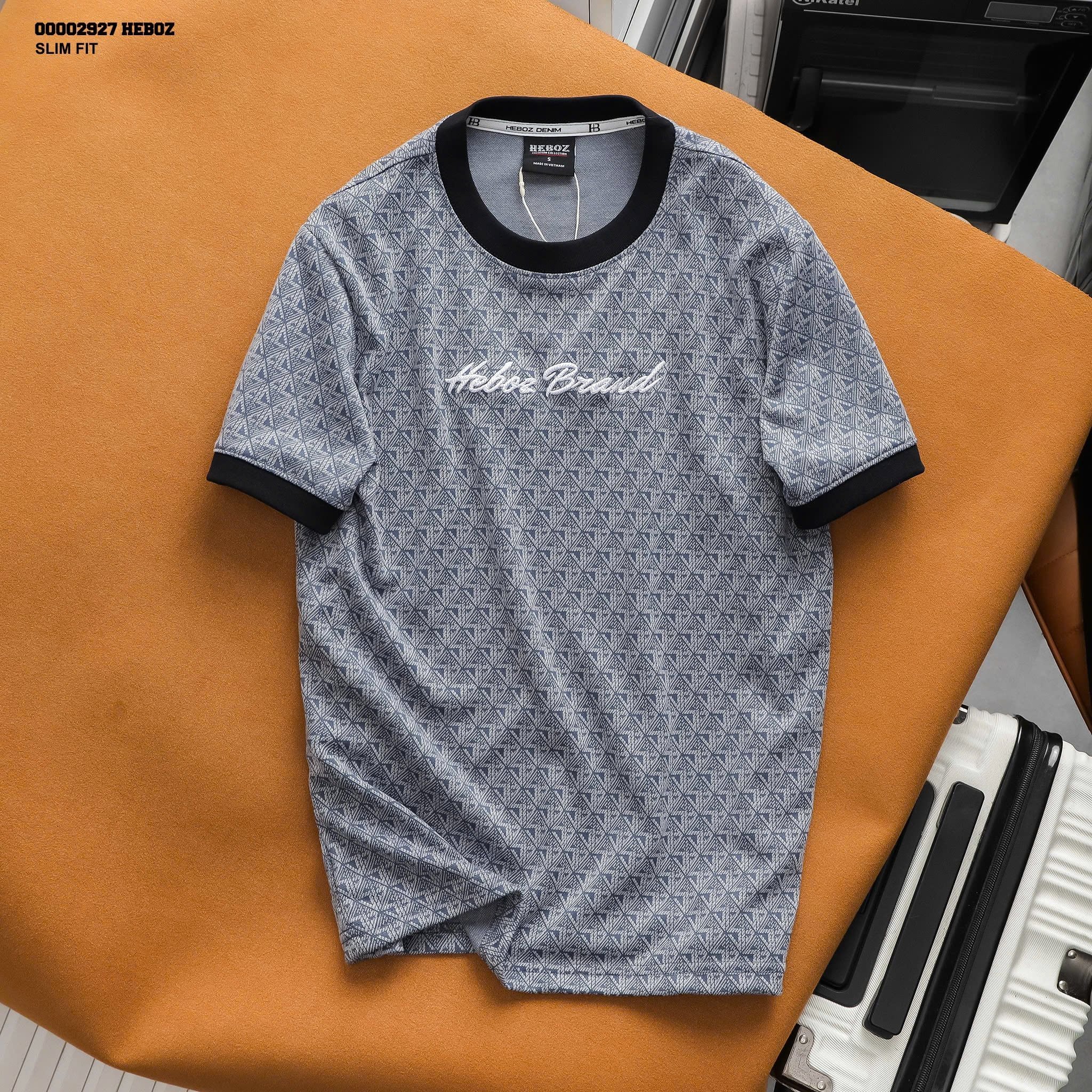  Áo thun nam Heboz pattern logo thêu 2M - 00002927 