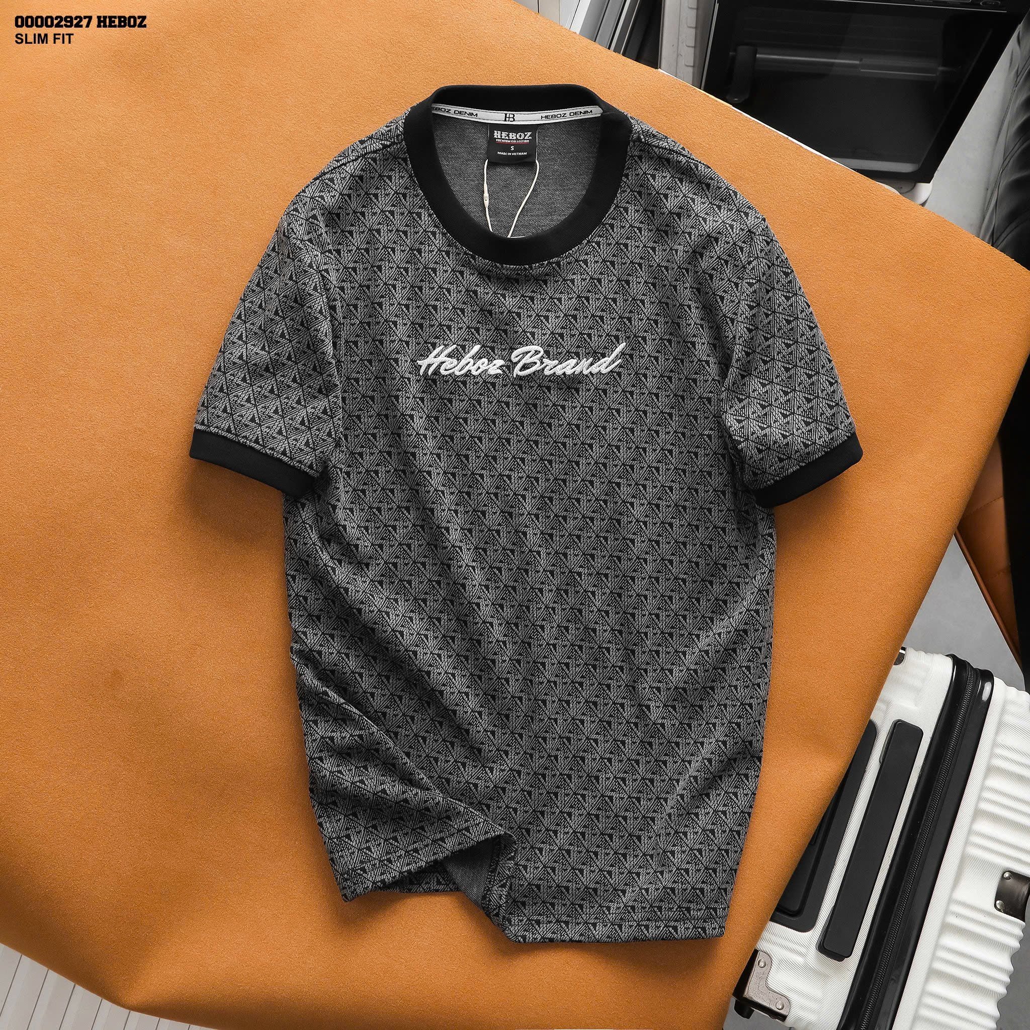  Áo thun nam Heboz pattern logo thêu 2M - 00002927 