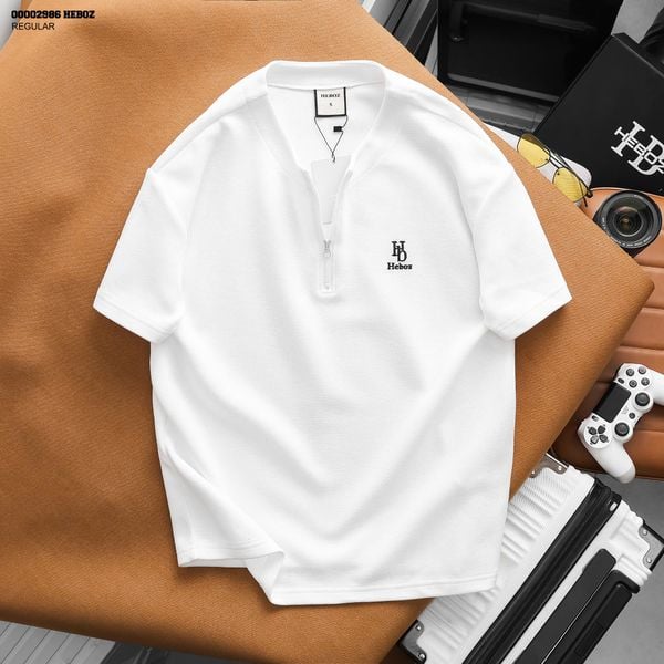  Áo thun Nam HEBOZ Pique Zipped Collar 3M - 00002986 