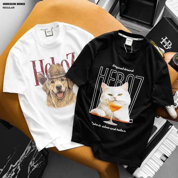  Áo thun HEBOZ print pet 2M - 00003236 