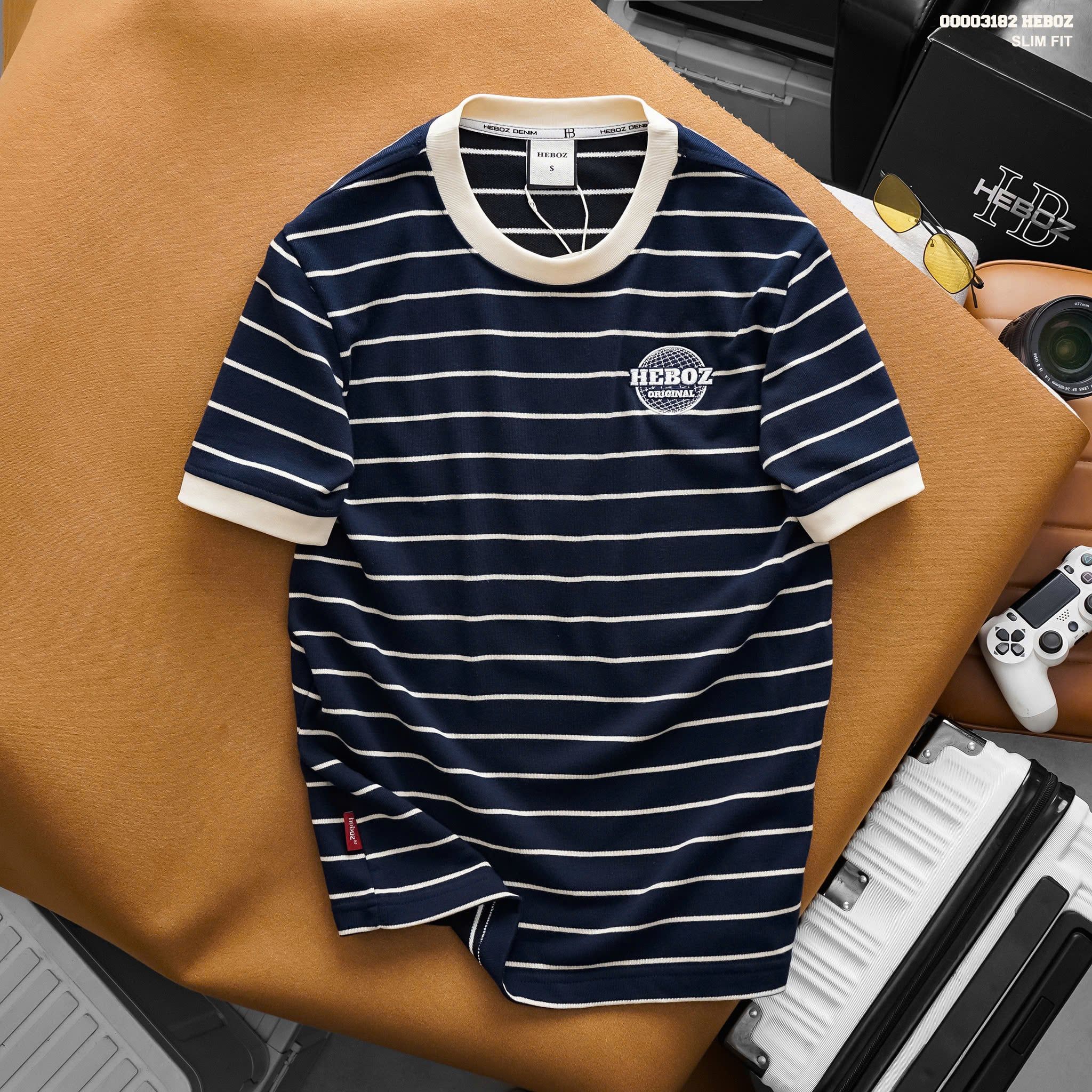  Áo thun HEBOZ striped logo Origi 2M - 00003182 
