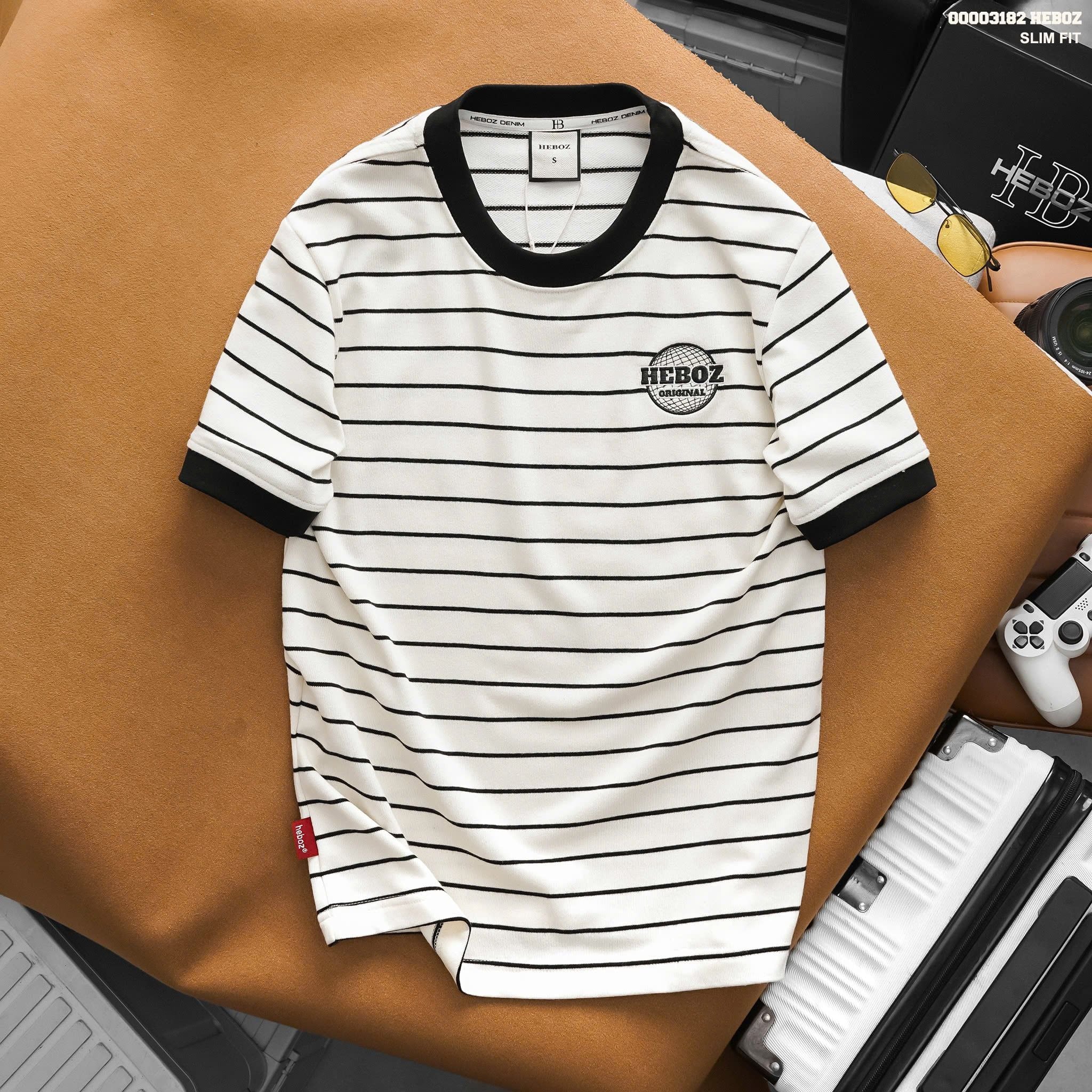  Áo thun HEBOZ striped logo Origi 2M - 00003182 