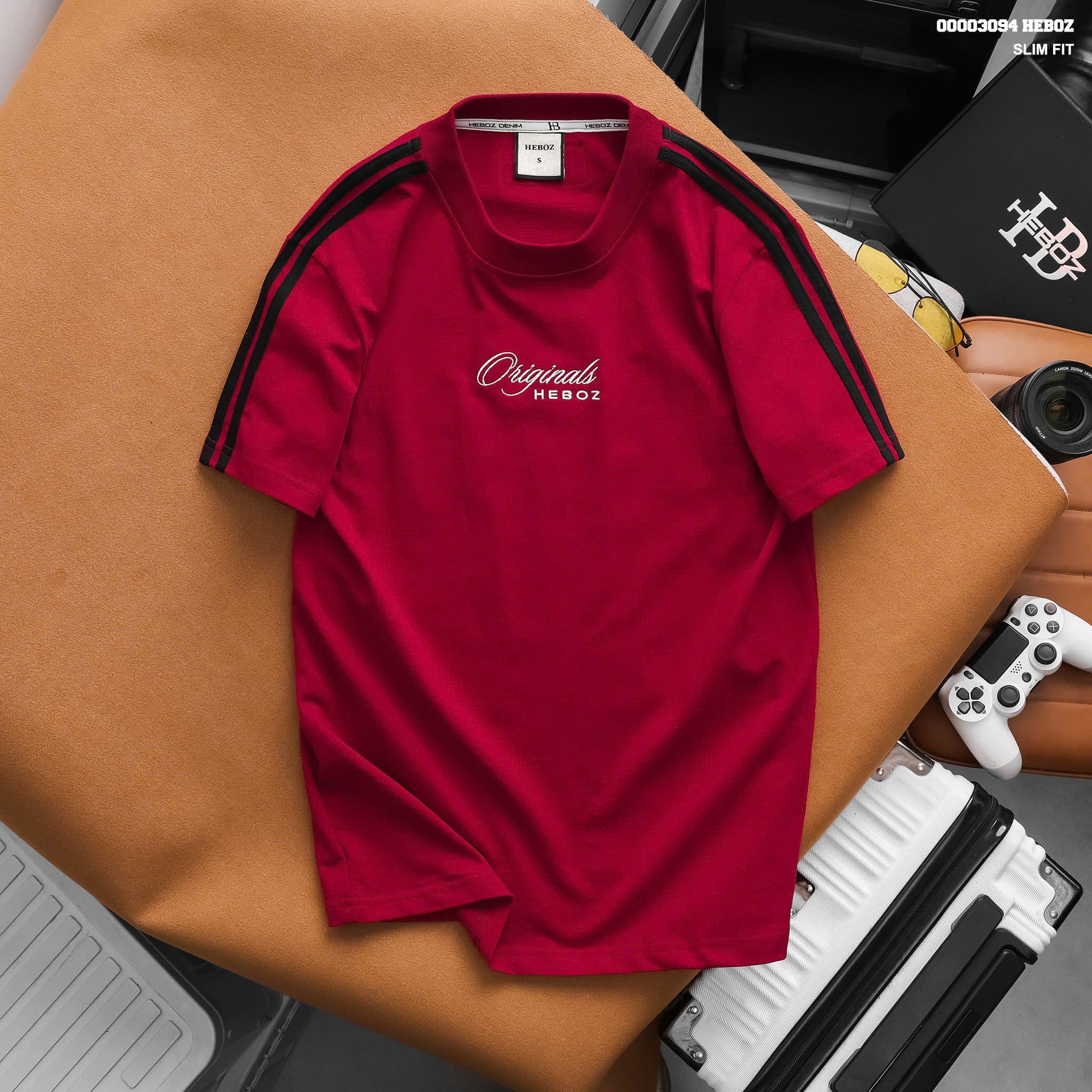  Áo thun nam HEBOZ Twin Stripe slim 3M - 00003094 