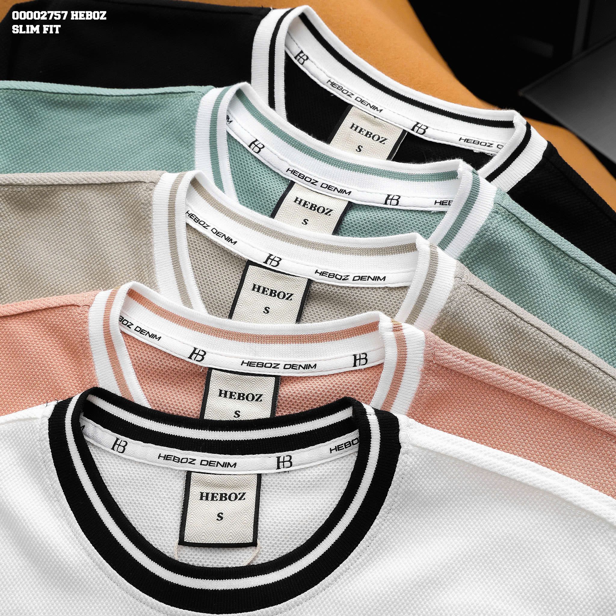  Áo thun nam Heboz Contrast Collar 5M - 00002757 