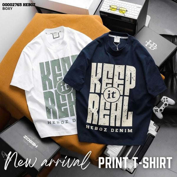  Áo thun nam Heboz keep boxy 2M - 00002765 
