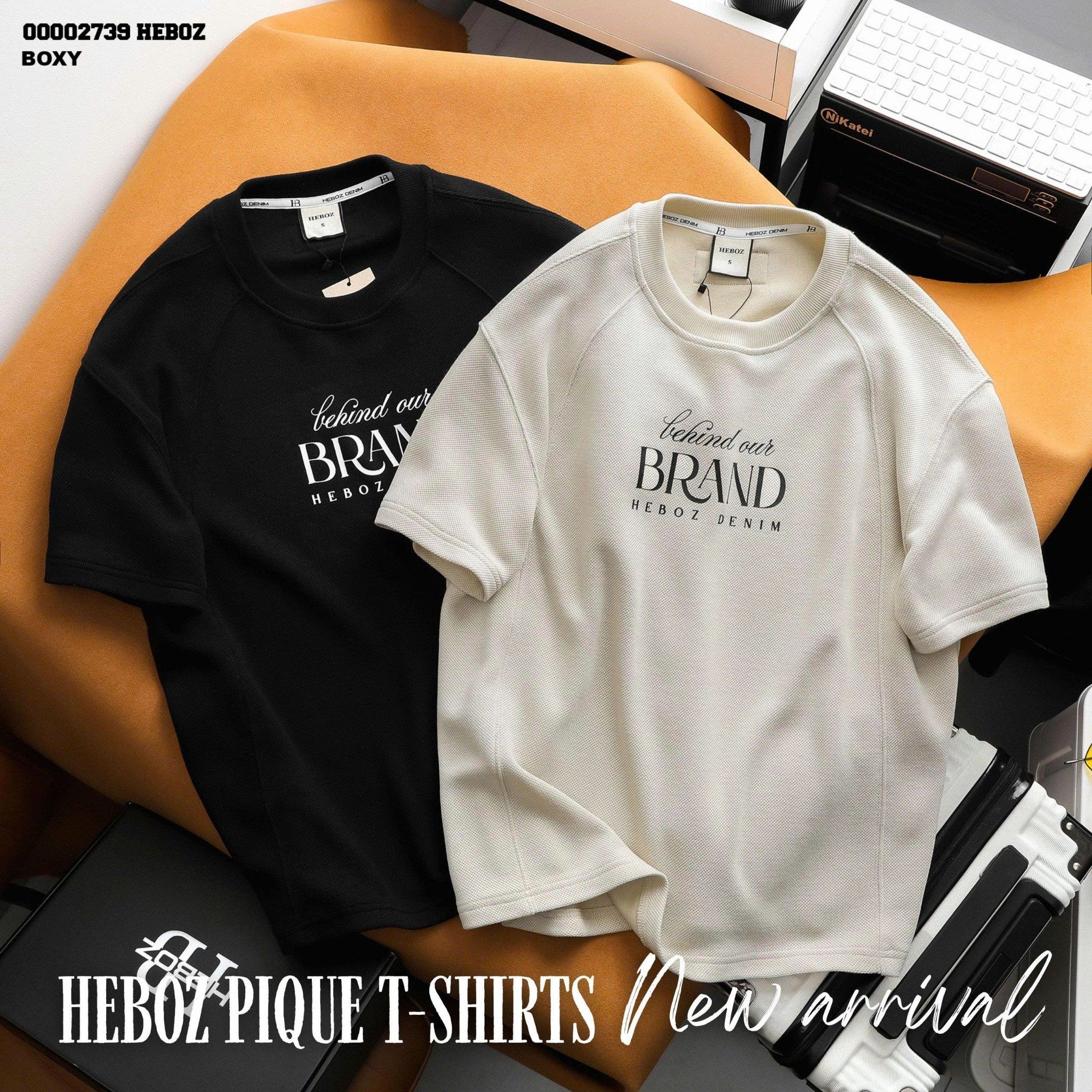  Áo thun nam Heboz pique boxy 2M - 00002739 