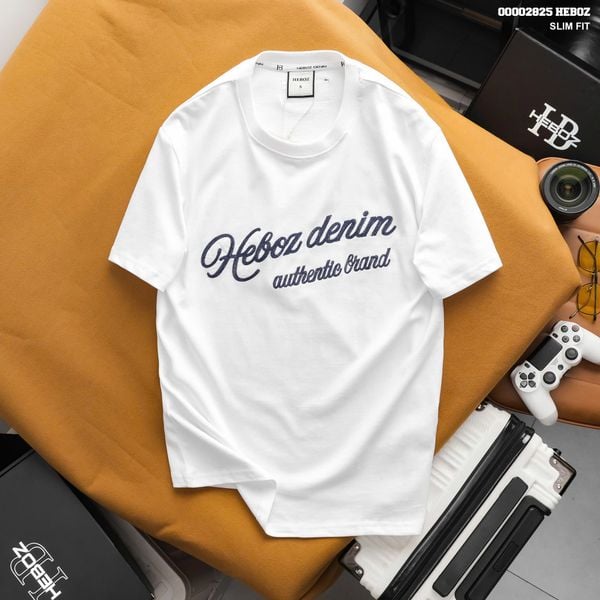  Áo thun nam HEBOZ thêu chữ 2M - 00002825 