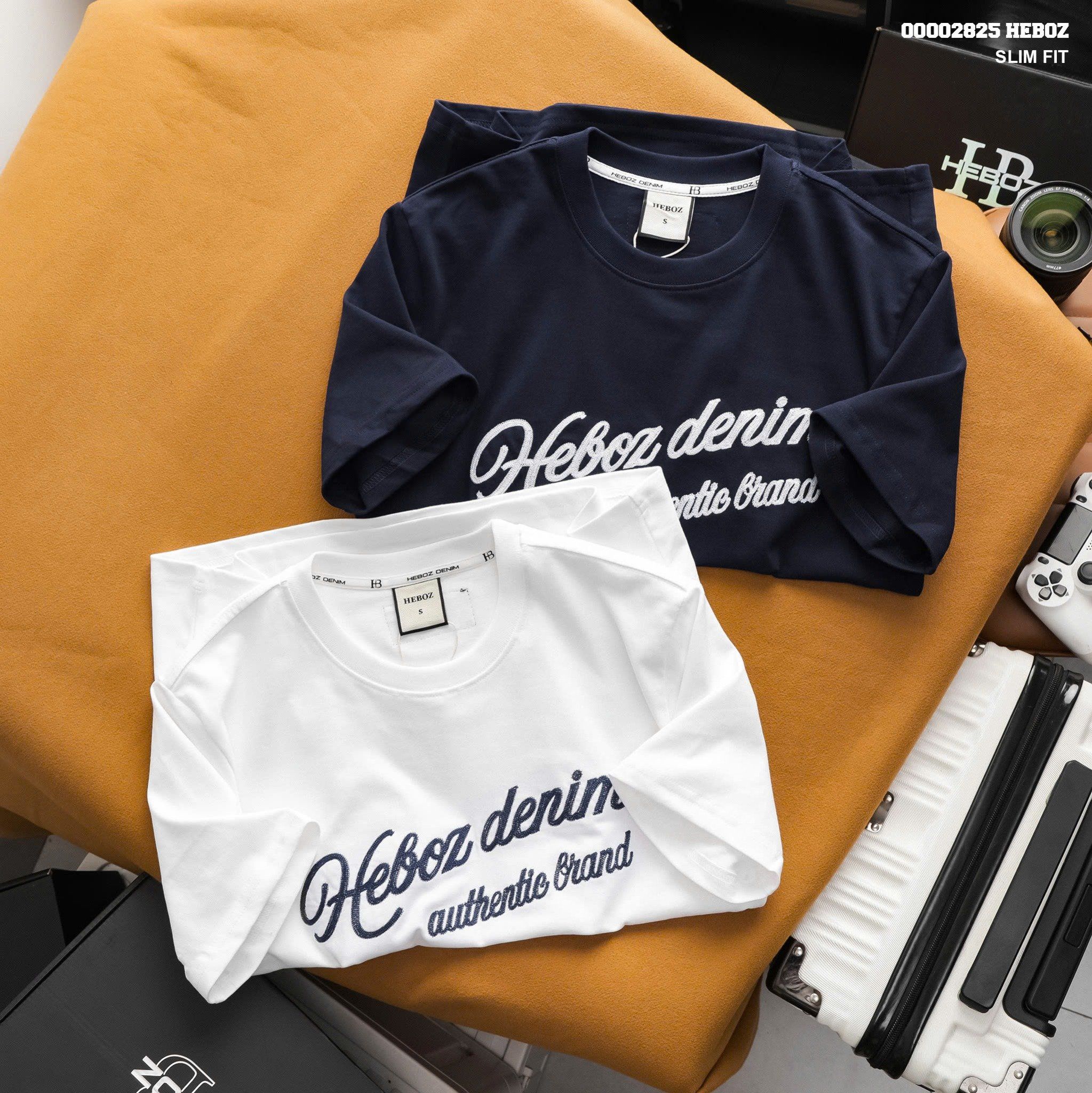  Áo thun nam Heboz thêu chữ 2M - 00002825 