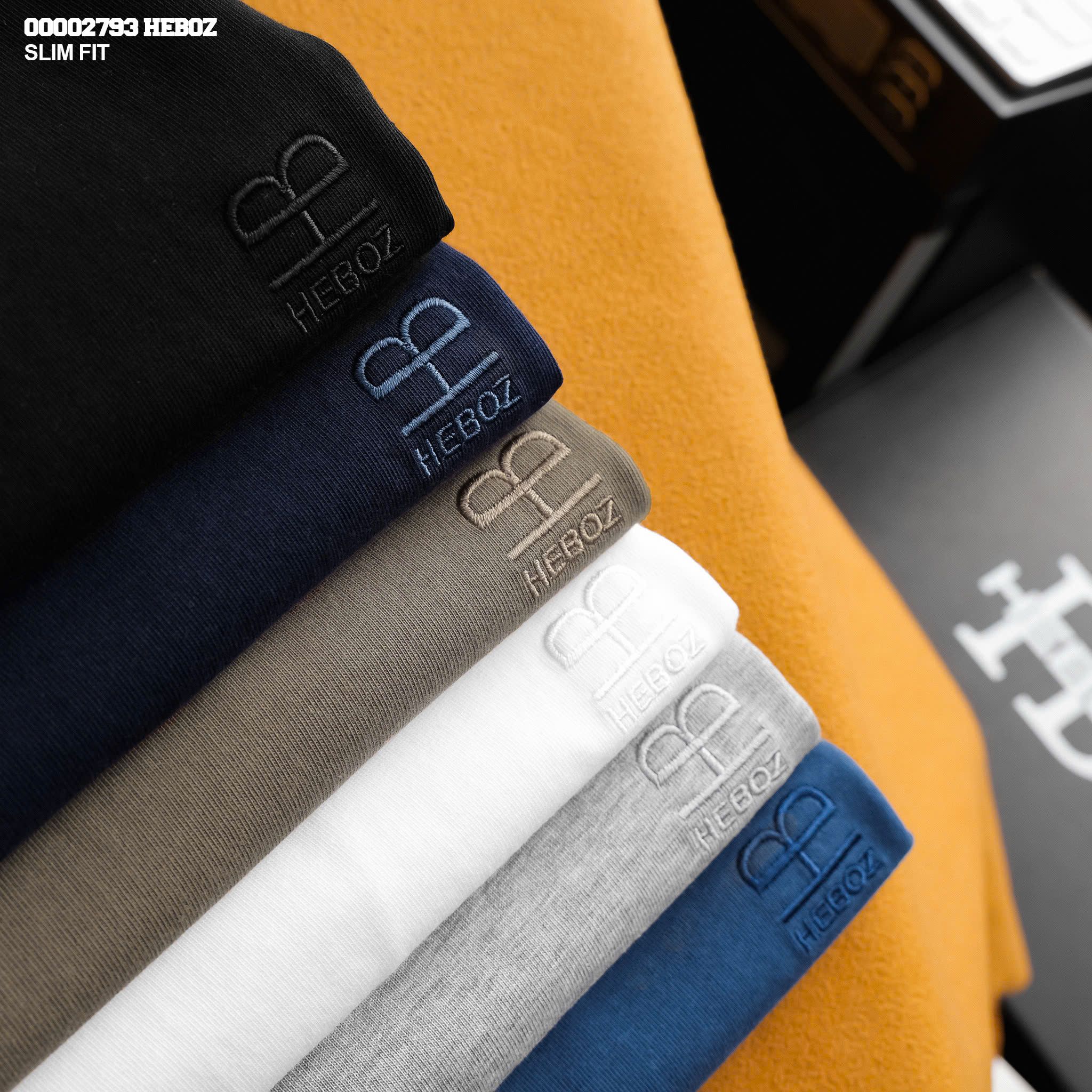  Áo thun nam Heboz trơn slim 7M - 00002793 
