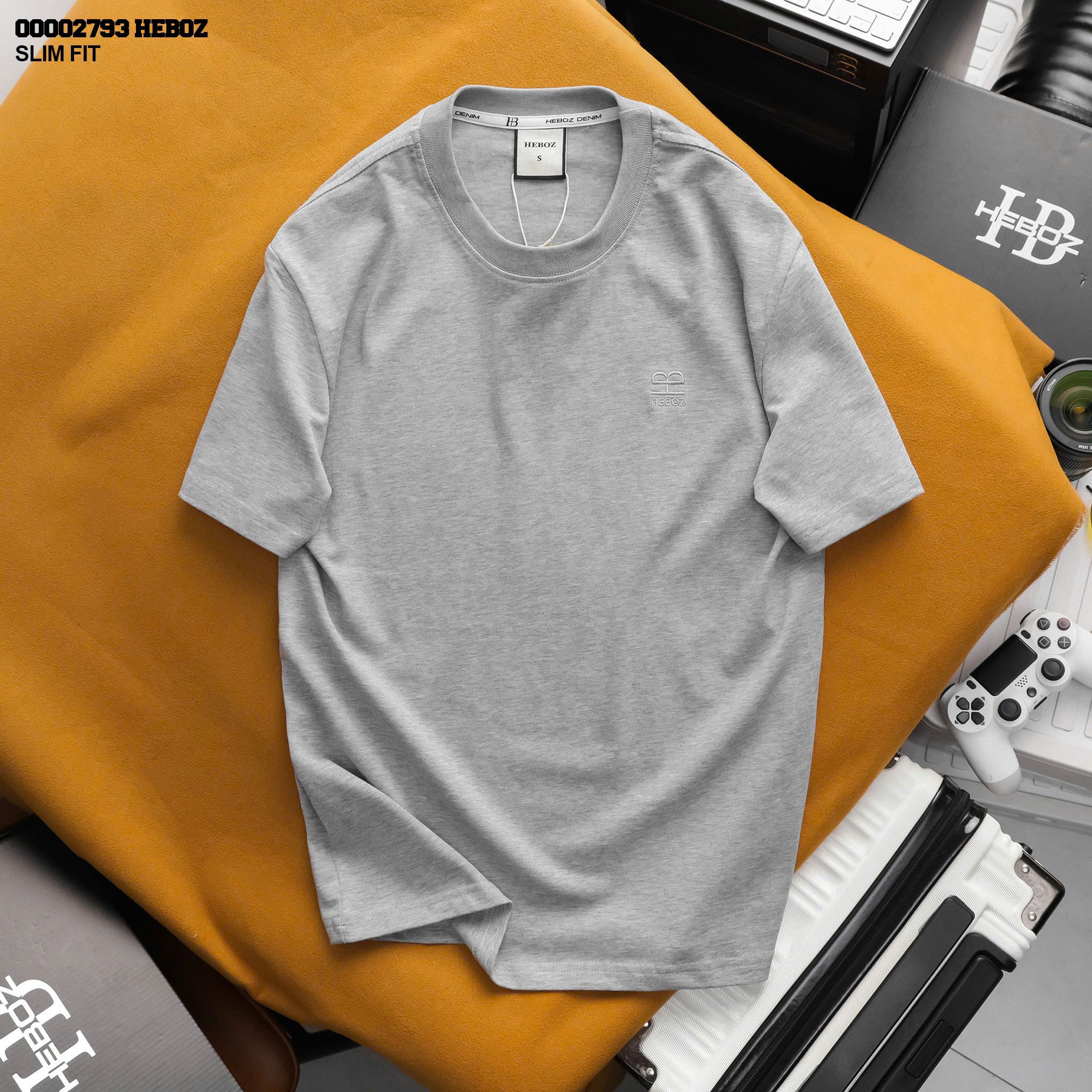  Áo thun nam Heboz trơn slim 7M - 00002793 