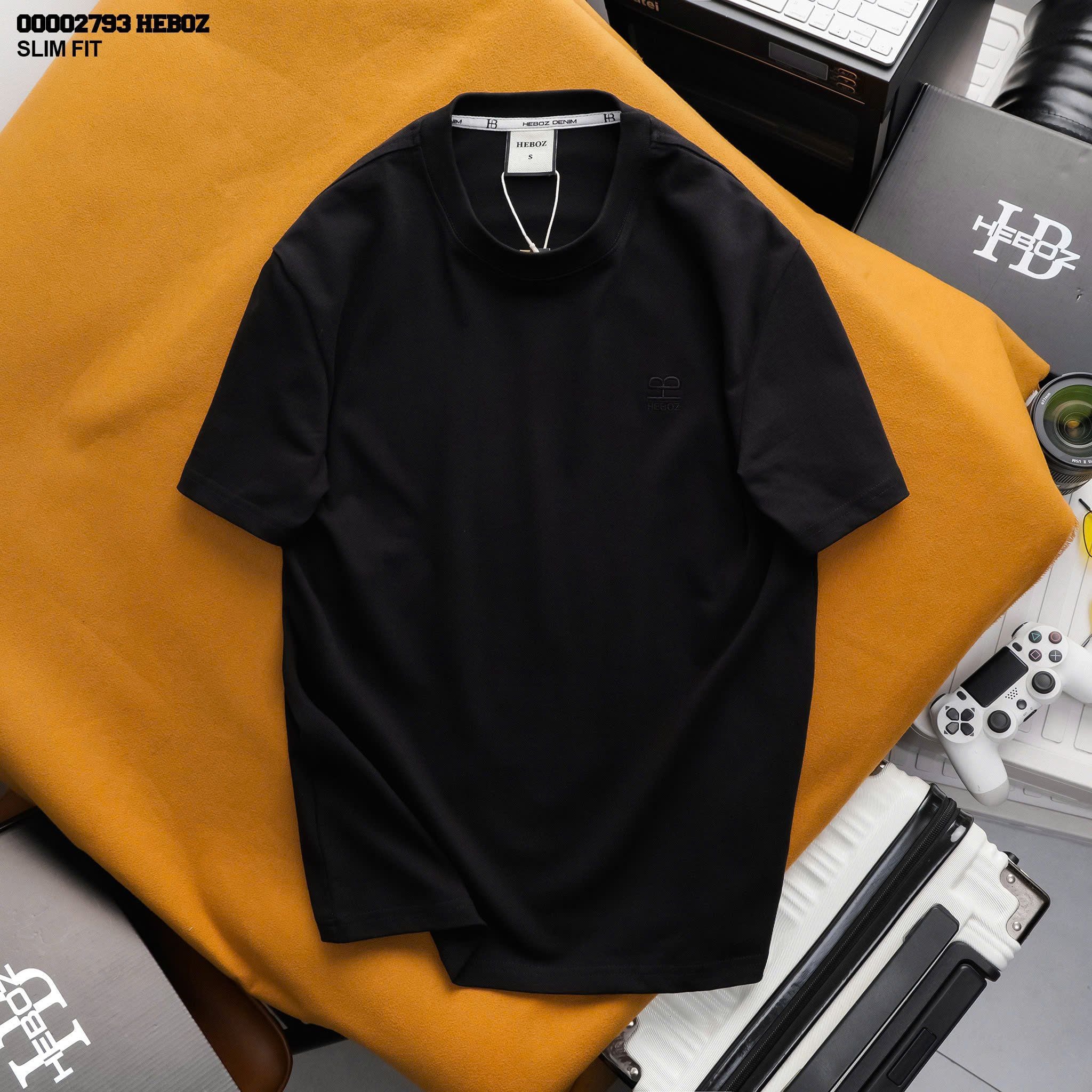  Áo thun nam Heboz trơn slim 7M - 00002793 