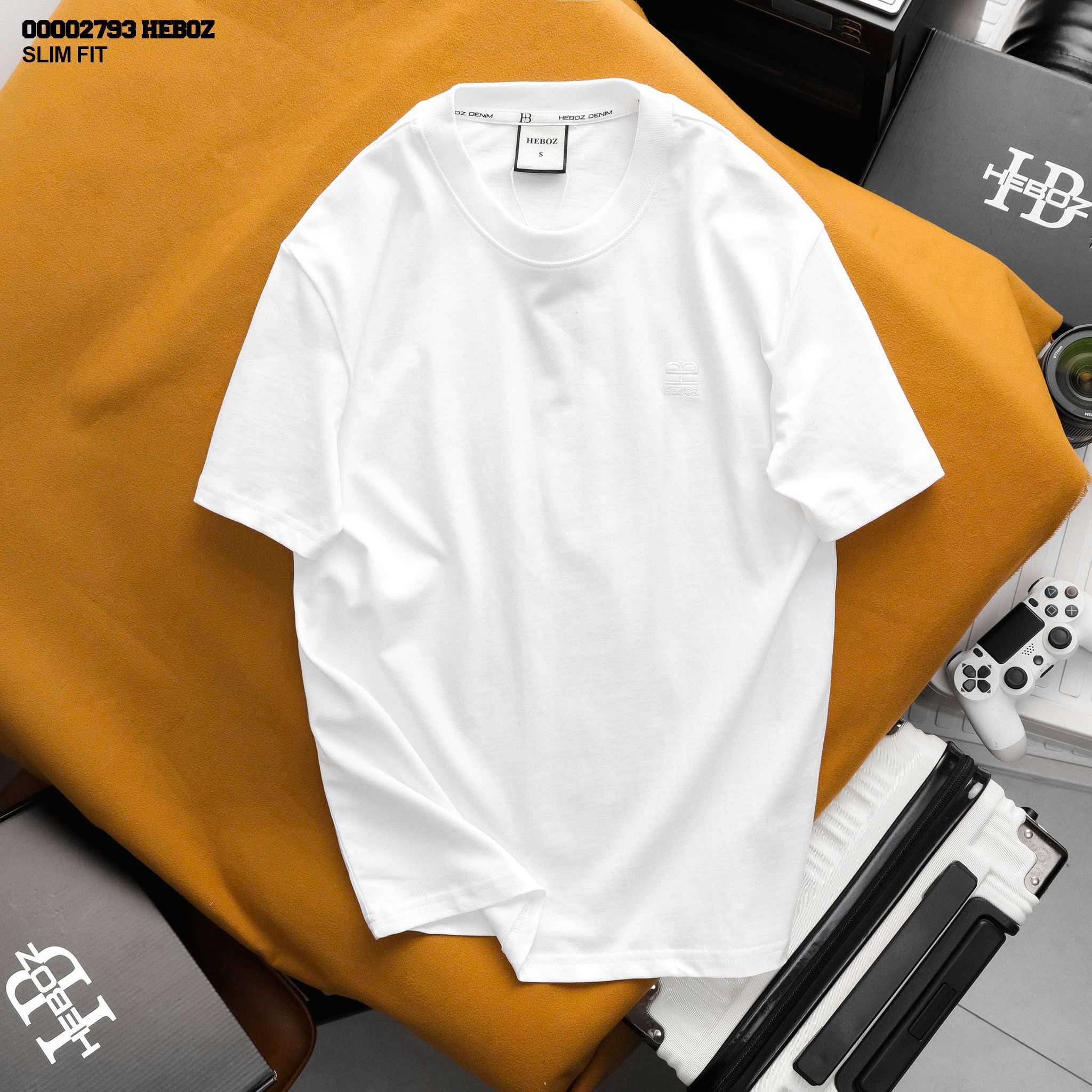  Áo thun nam Heboz trơn slim 7M - 00002793 