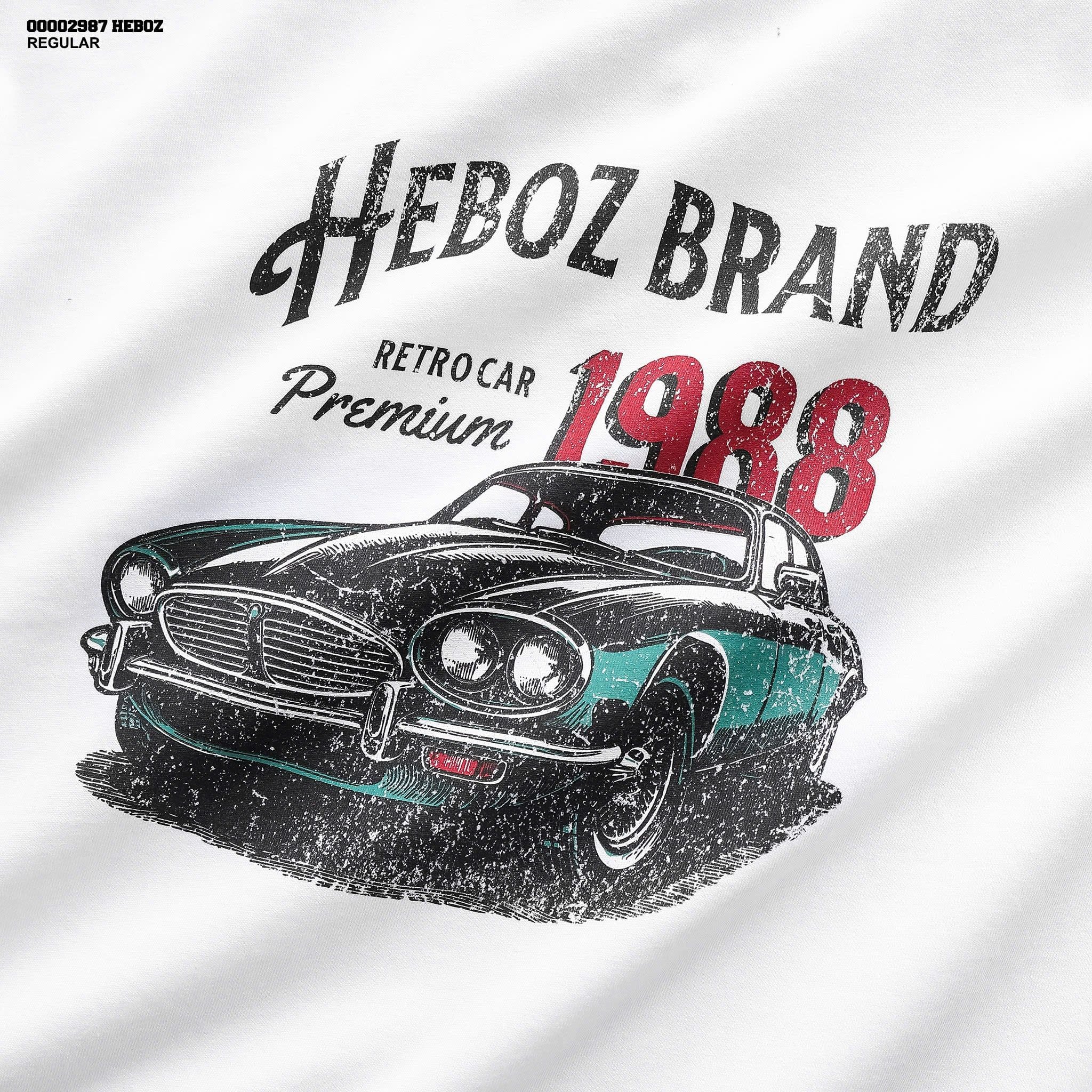  Áo thun nam Heboz retro car regular 2M - 00002987 