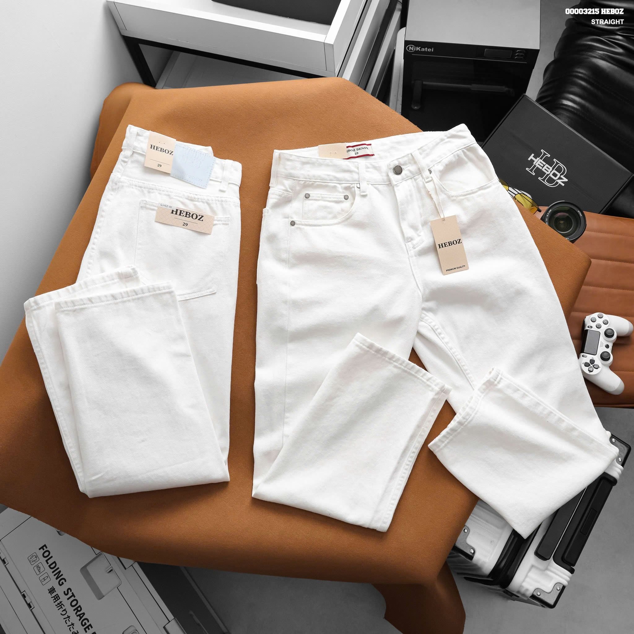  Quần jean Heboz straight white D021 - 00003215 