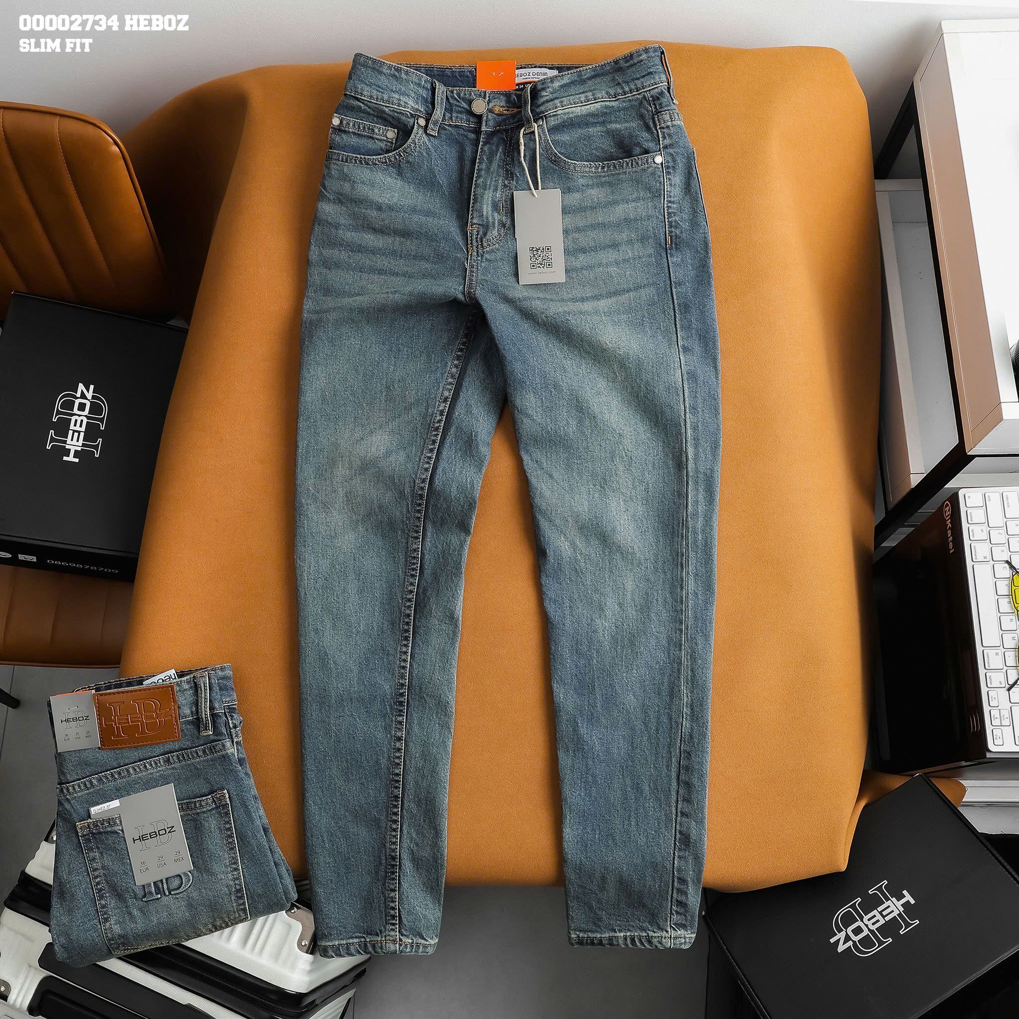  Quần jean nam Heboz dáng slim D037 - 00002734 