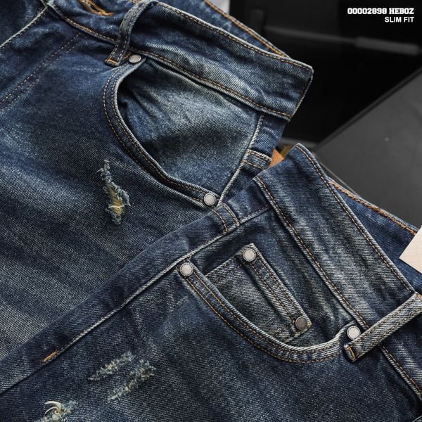  Quần jean nam Heboz dáng slim rách D067 - 00002898 