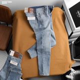  Quần jean nam Heboz dáng slim trơn D053 - 00002837 