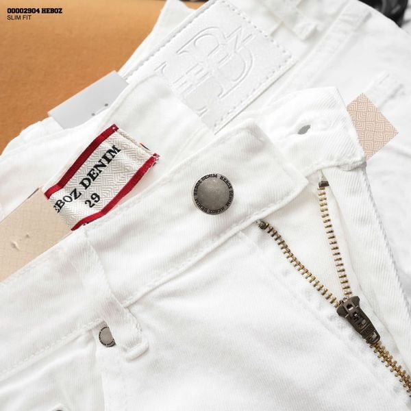  Quần jean nam Heboz dáng slim trơn D063 - 00002904 