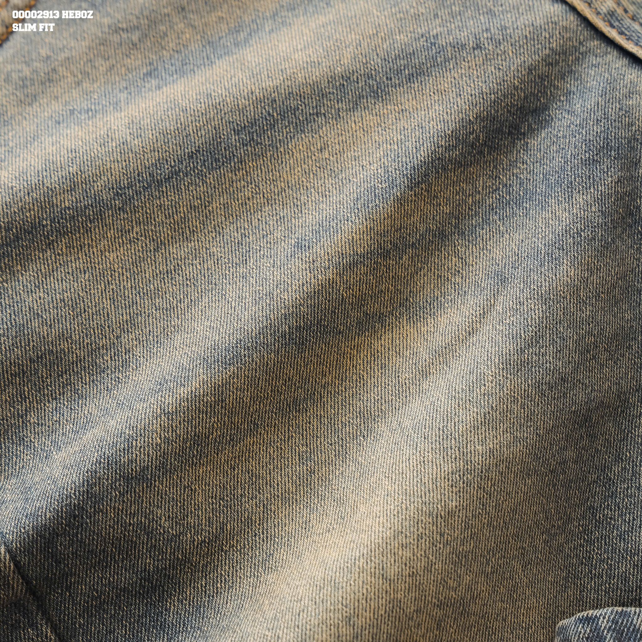  Quần jean nam Heboz dáng slim trơn D072 - 00002913 