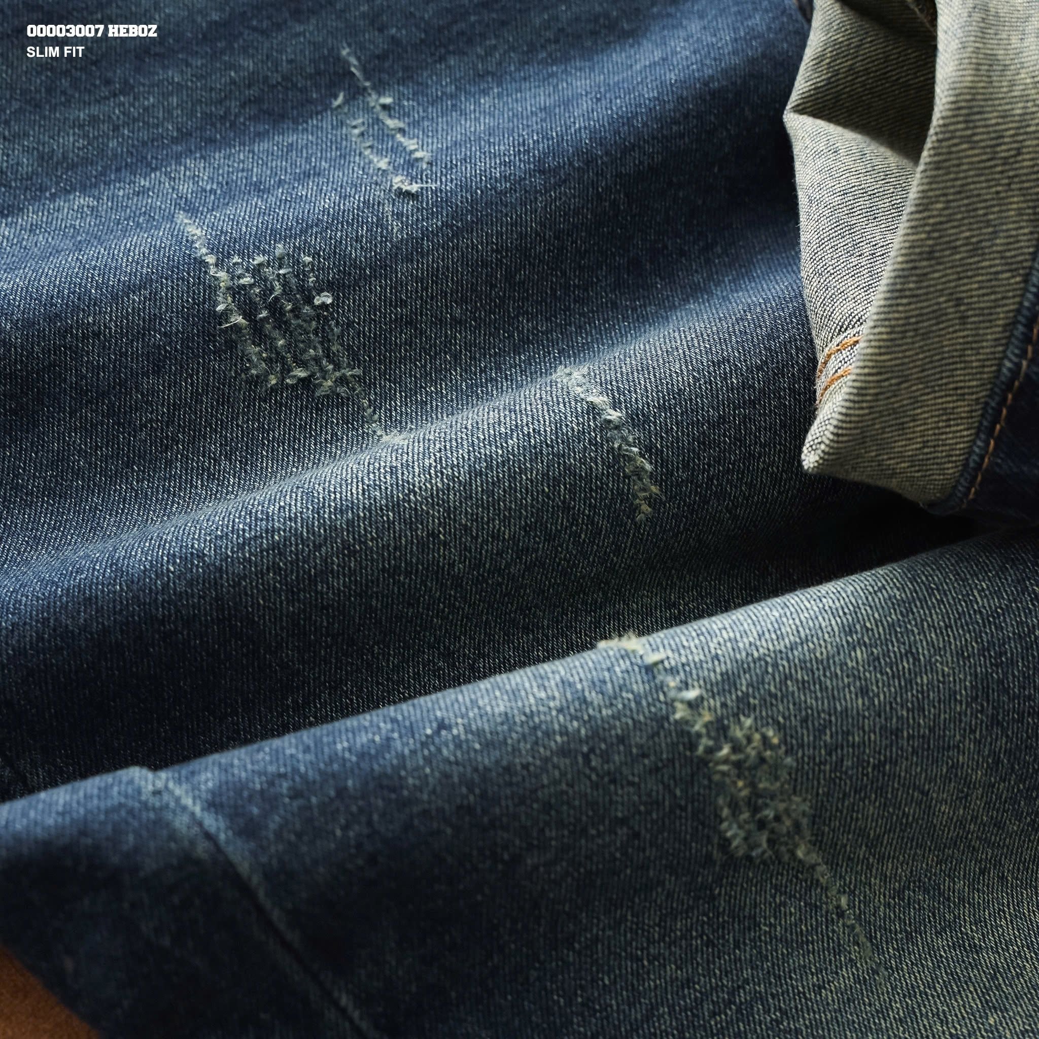  Quần jean nam Heboz dáng slim trơn D101 - 00003007 