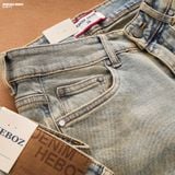  Quần jean nam HEBOZ dáng slim trơn D117 - 00003121 