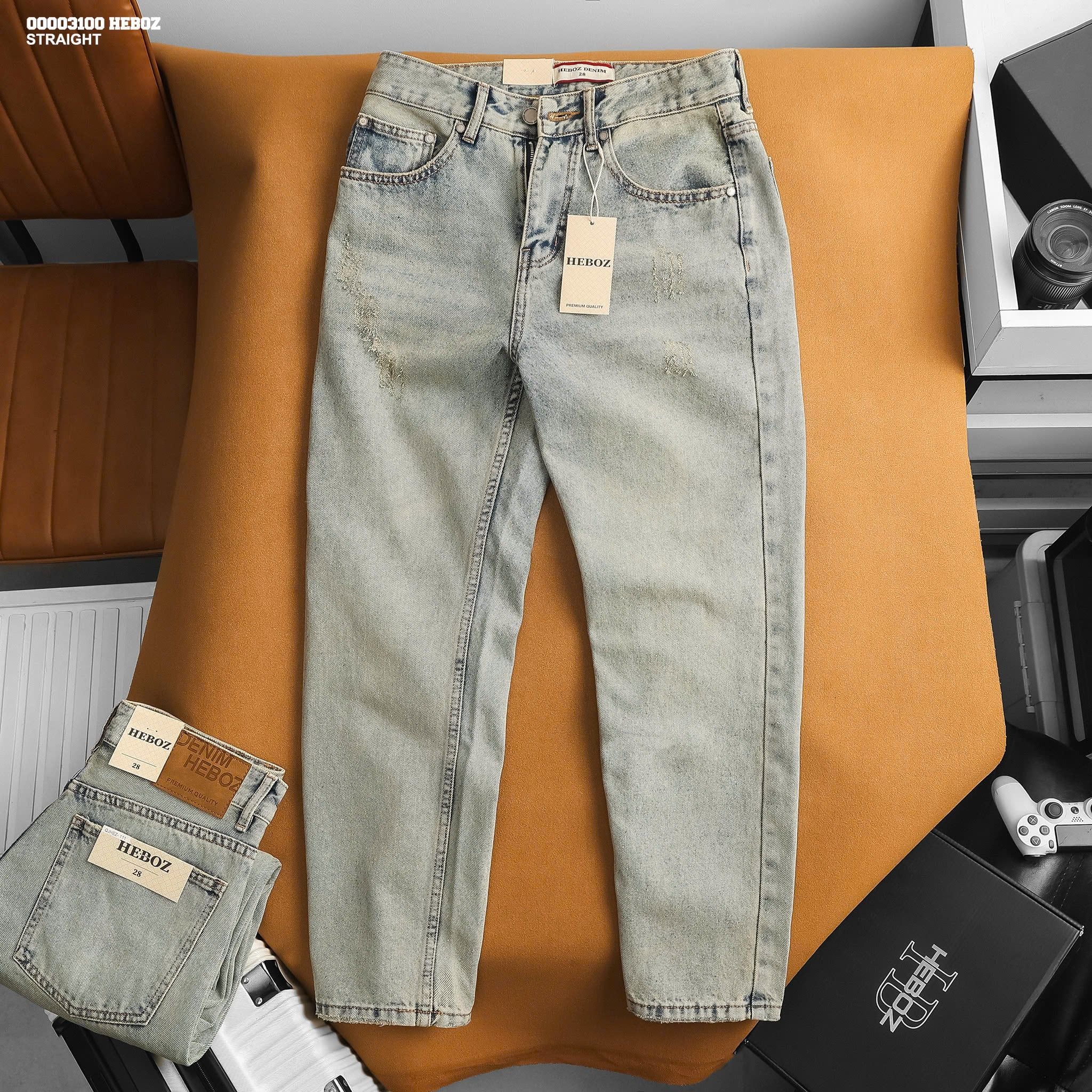  Quần jean nam Heboz dáng suông D111 - 00003100 