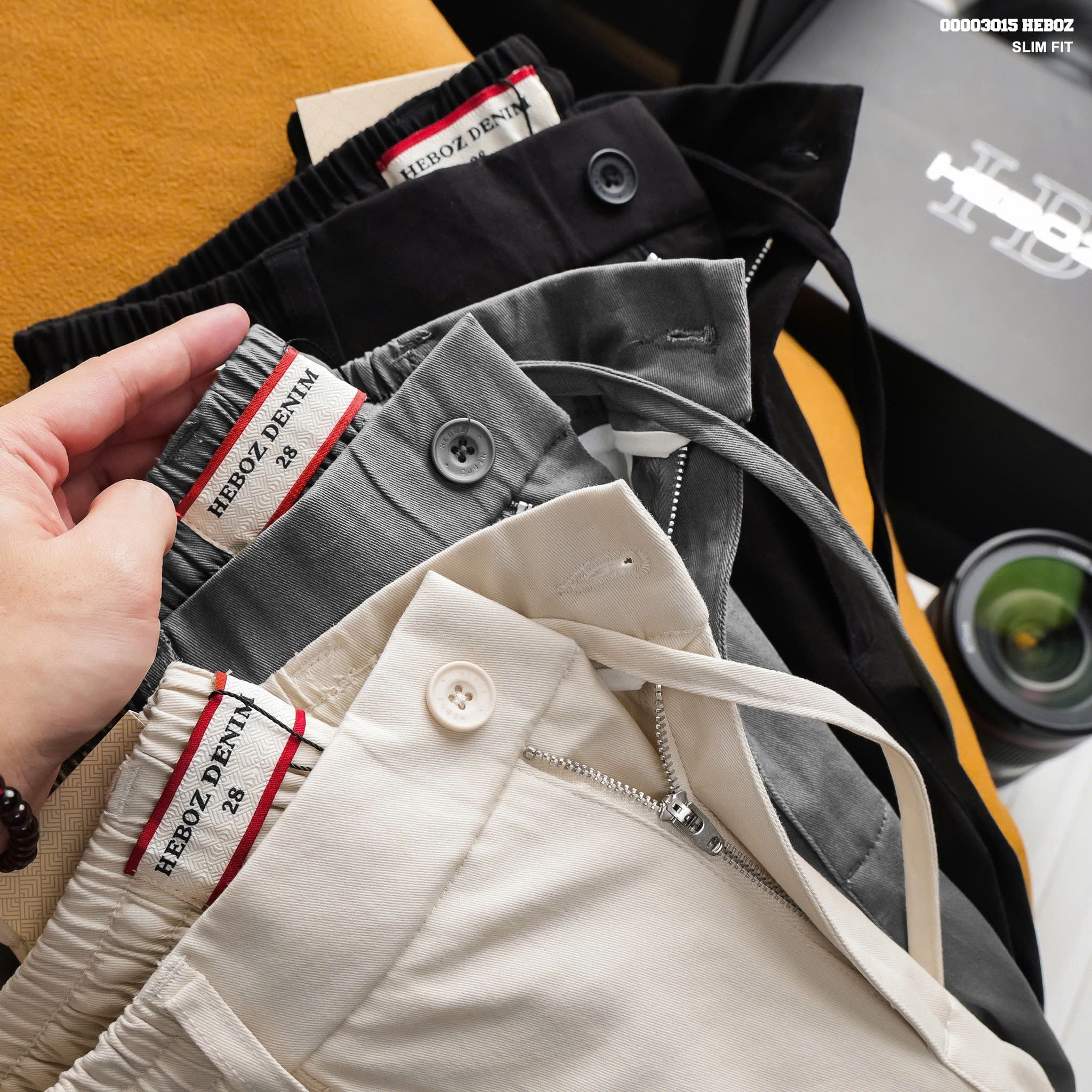  Quần jogger nam Heboz kaki classic 3M - 00003015 