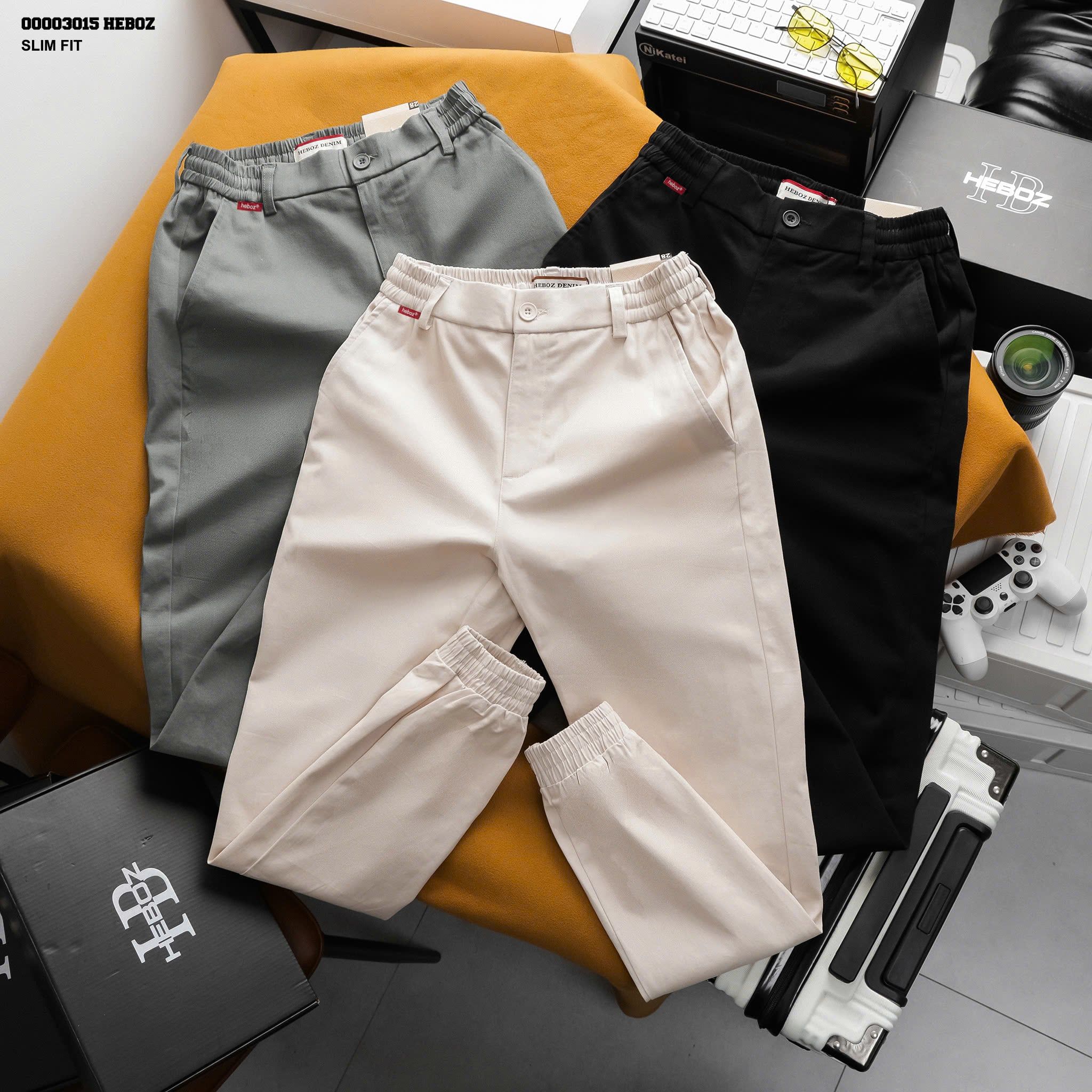  Quần jogger nam Heboz kaki classic 3M - 00003015 