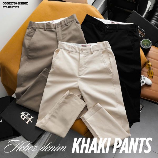  Quần kaki nam Heboz Straight fit 3M - 00002794 