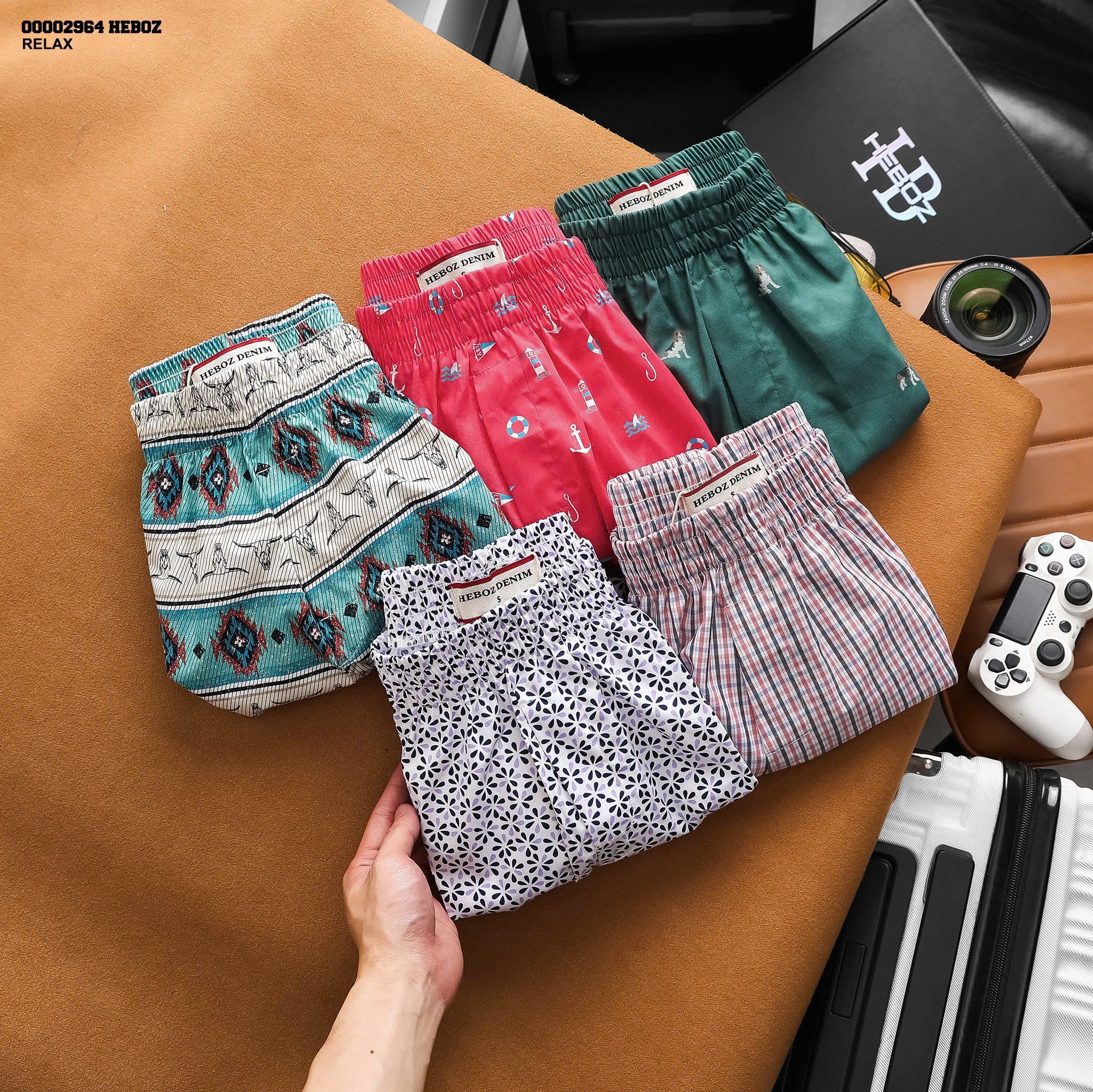  Quần ngủ nam Heboz cotton pattern 5M - 00002964 