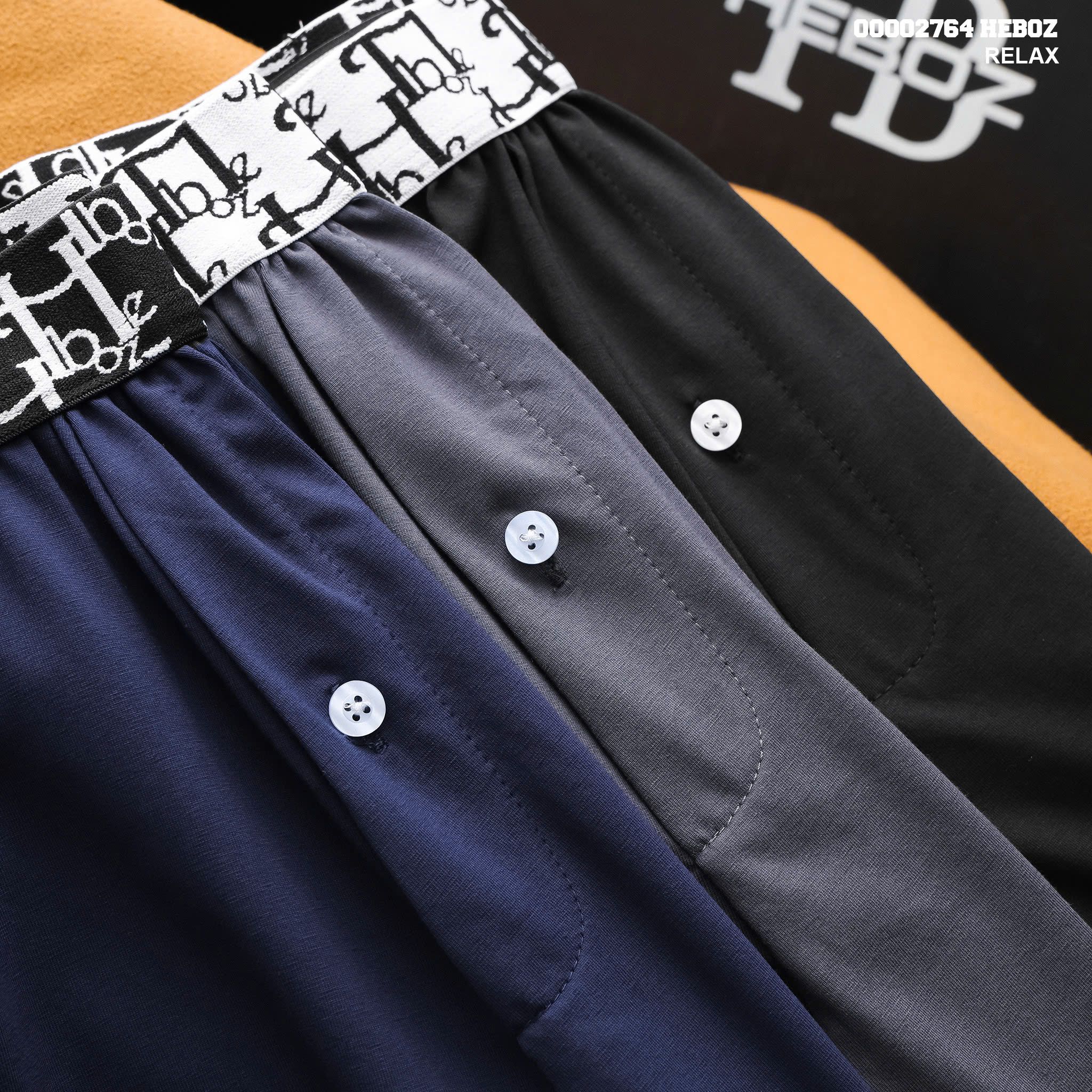  Quần ngủ nam Heboz cotton trơn 3M - 00002764 