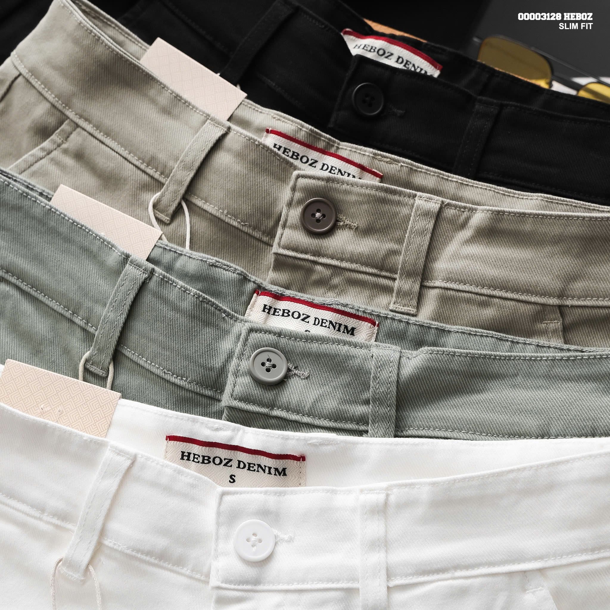  Quần short nam HEBOZ kaki classic slim 4M - 00003128 