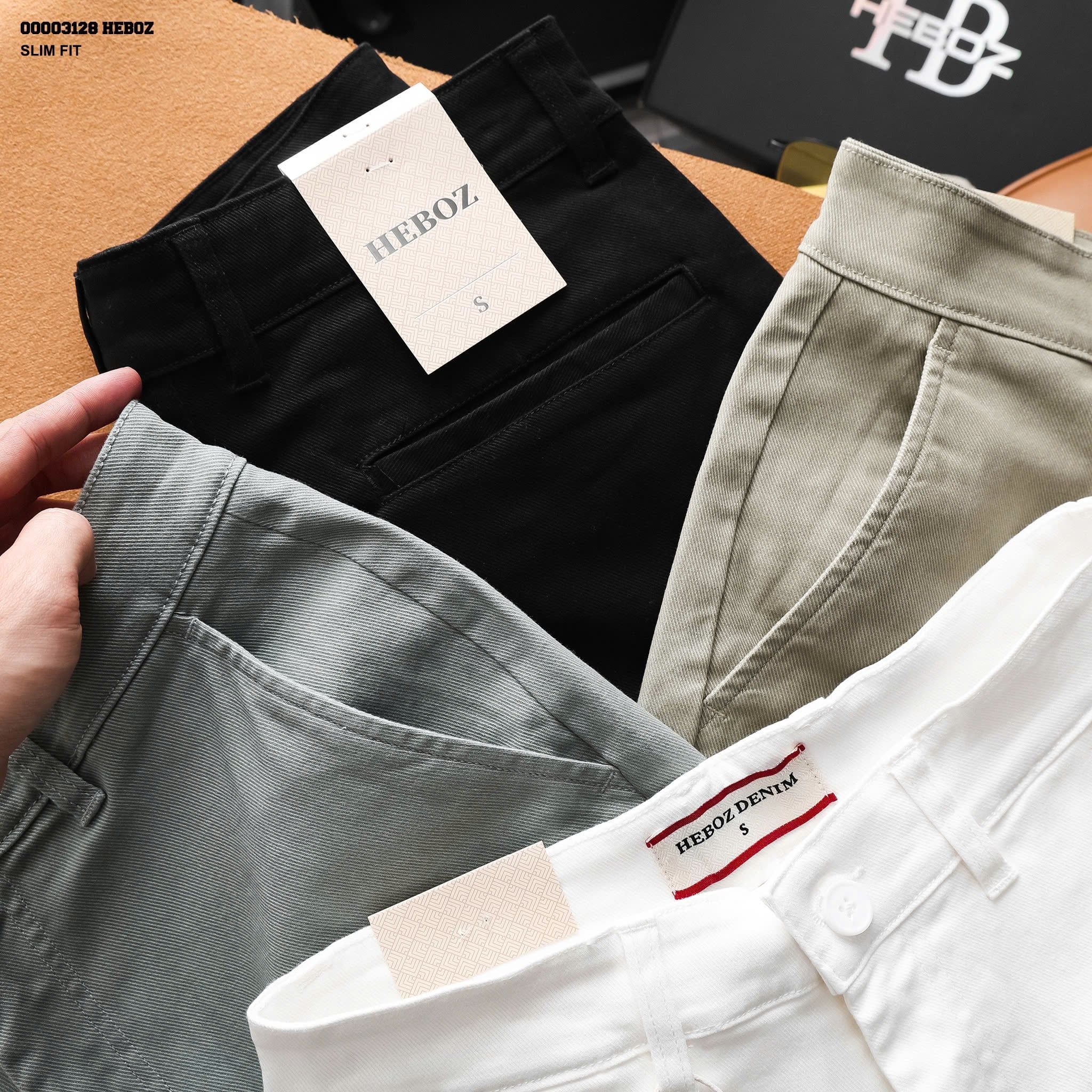  Quần short nam HEBOZ kaki classic slim 4M - 00003128 