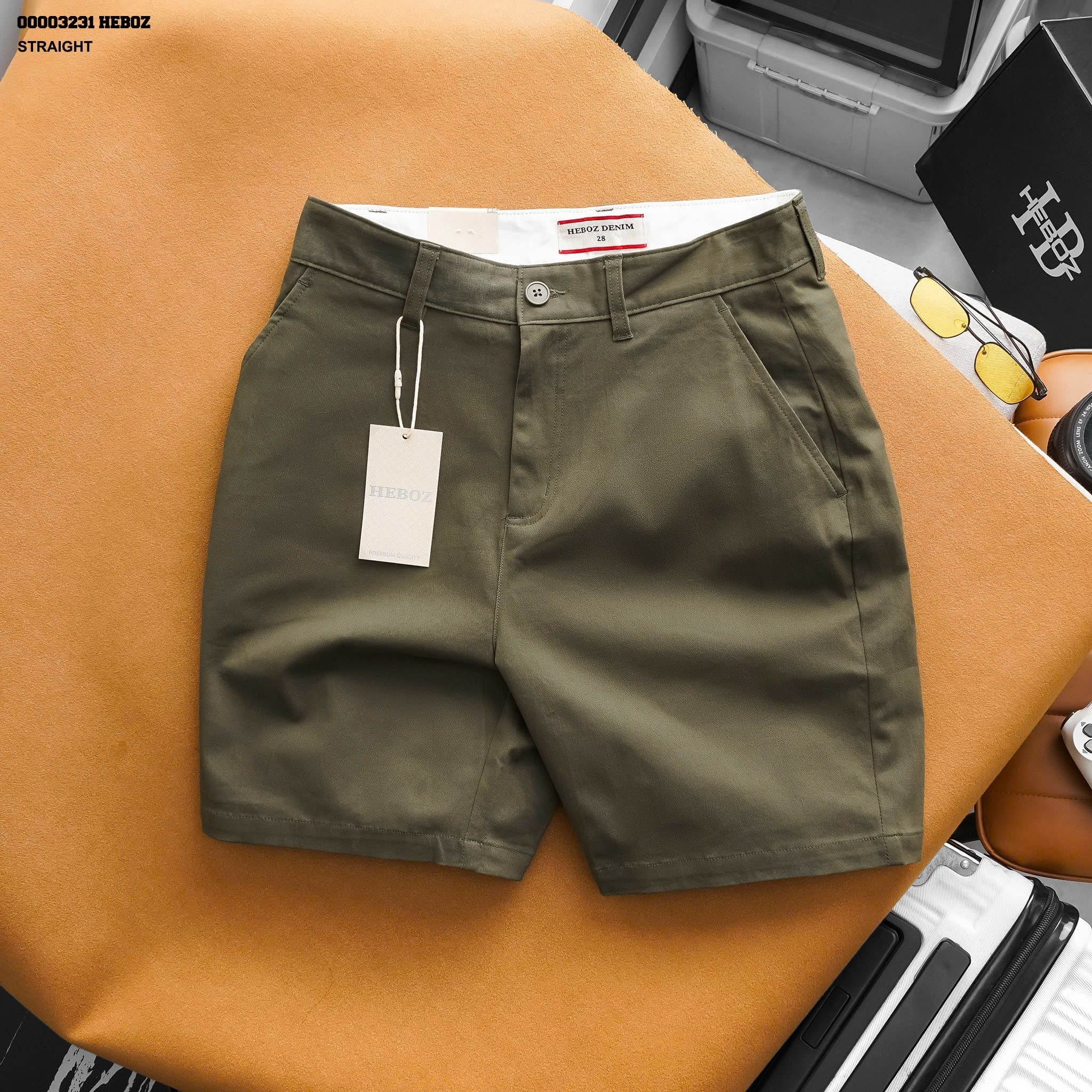 Quần short HEBOZ kaki straight fit 4M - 00003231 