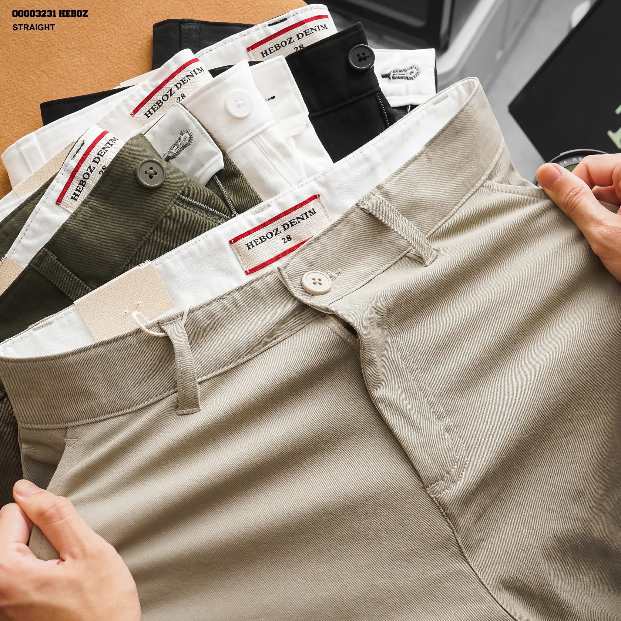  Quần short HEBOZ kaki straight fit 4M - 00003231 