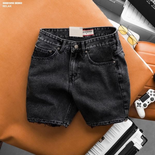  Quần short jean HEBOZ rawcut straight S30 - 00003250 
