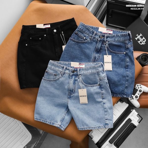  Quần short jean nam Heboz regular fit 3M - 00003126 