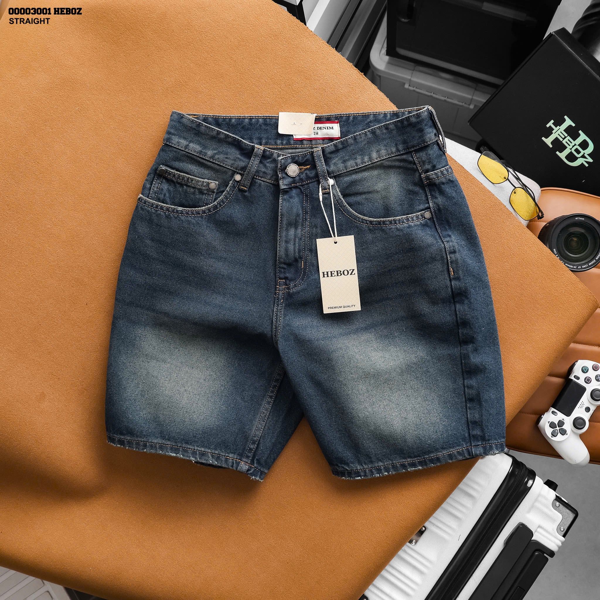  Quần short jean nam Heboz straight S096 - 00003001 