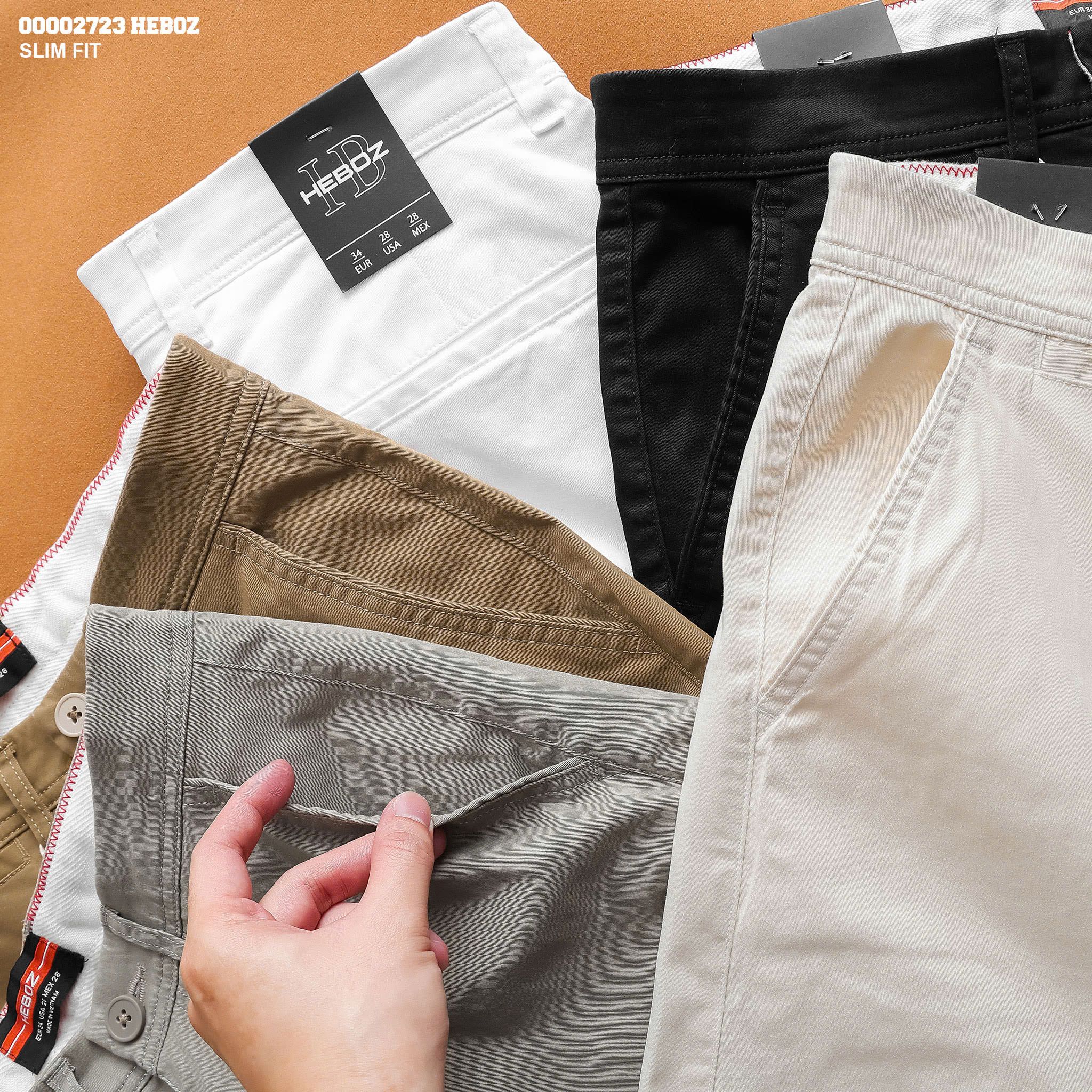  Quần short nam Heboz kaki classic 5M - 00002723 