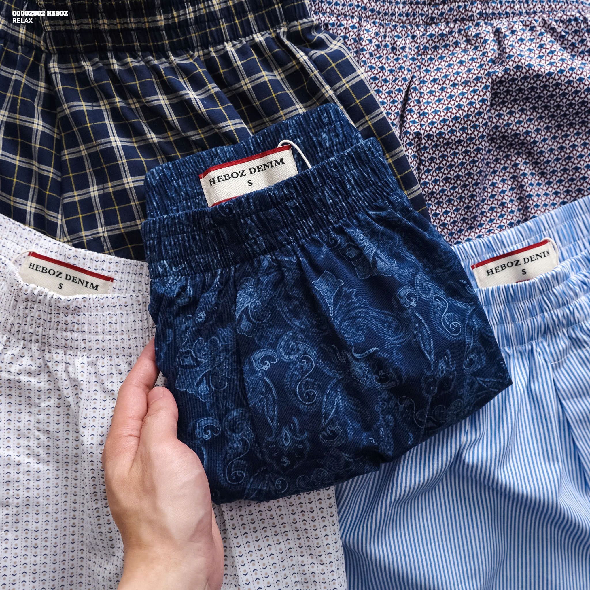  Quần short ngủ nam Heboz cotton 5M - 00002902 