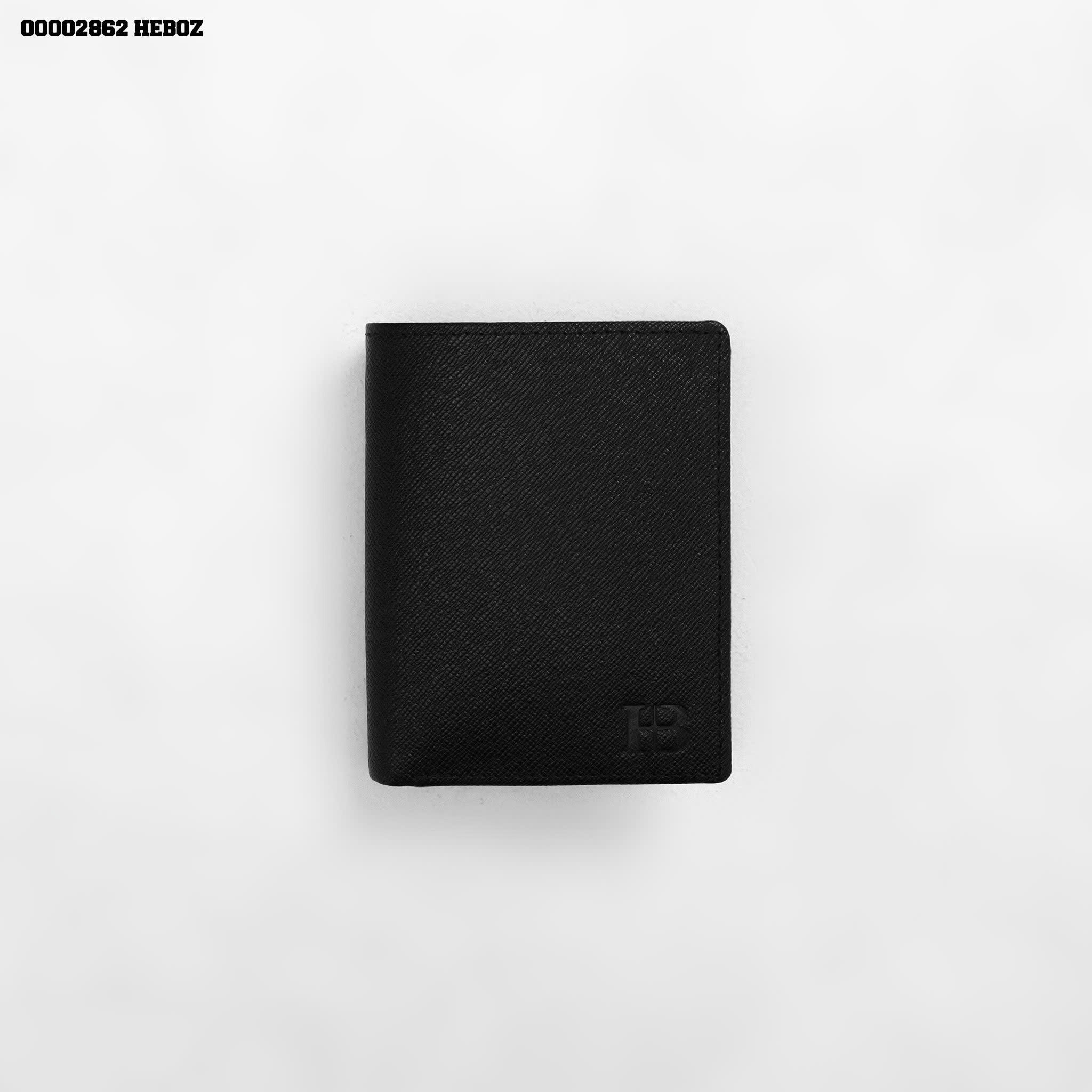  Ví da nam Heboz classic đứng - Đen - 00002862 
