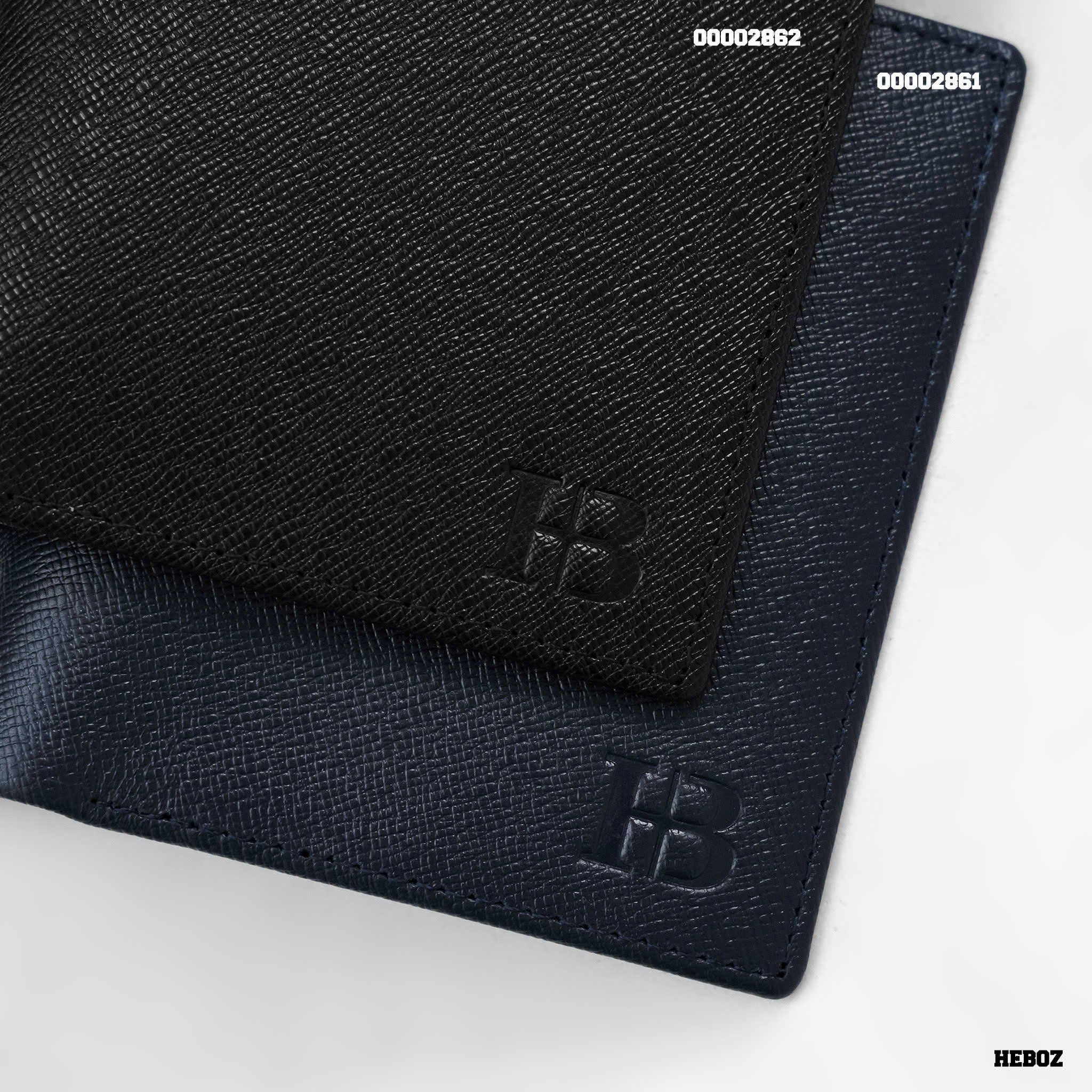  Ví da nam Heboz classic đứng - Navy - 00002861 