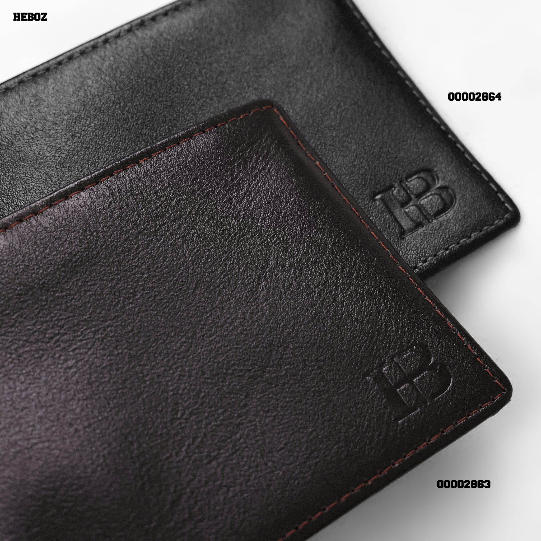  Ví da nam Heboz classic ngang - Đen - 00002864 