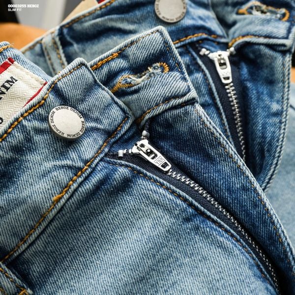  Quần jean nam Heboz dáng slim trơn D33 - 00003255 